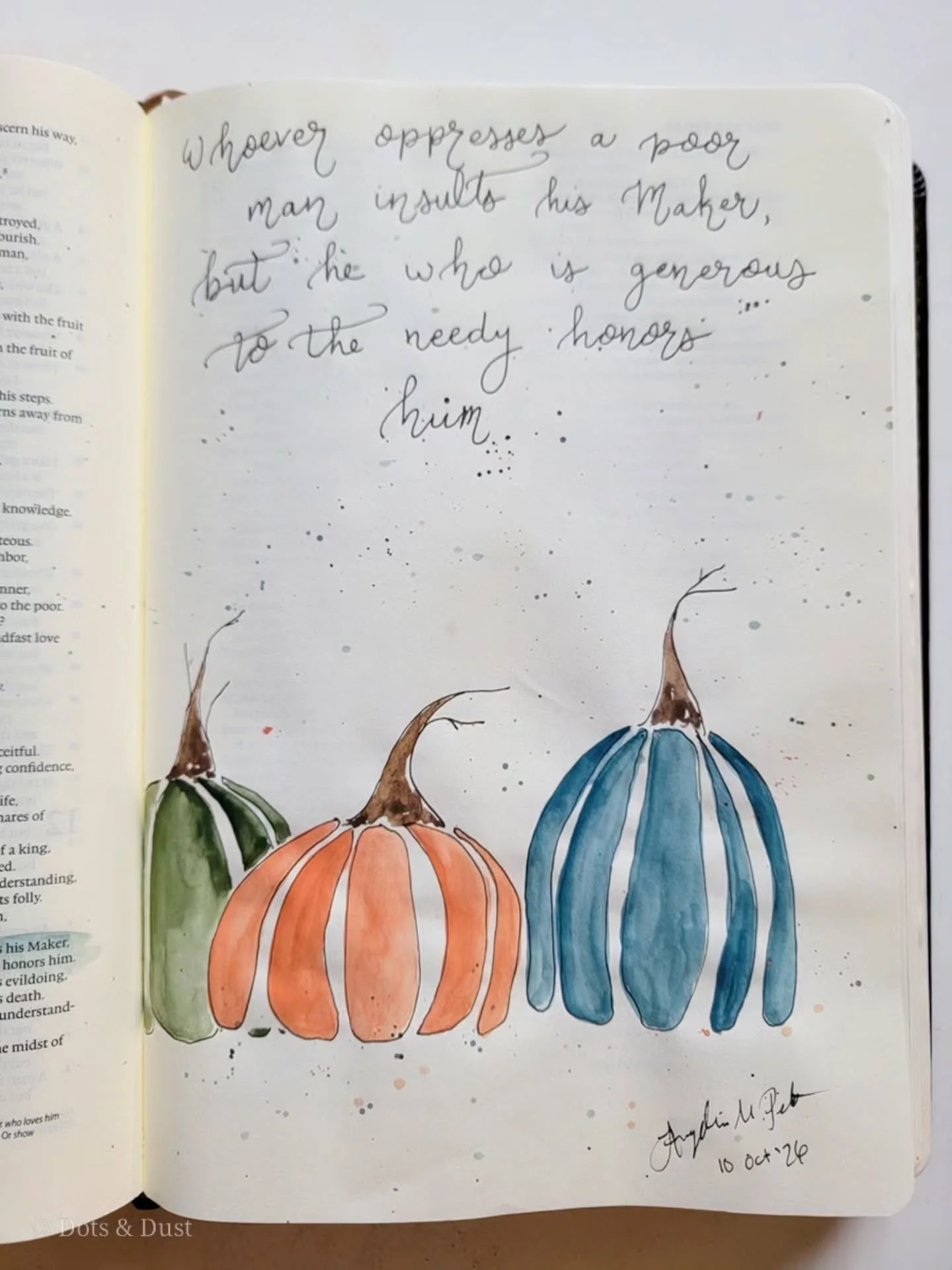"Whoever oppresses a poor man insults his Master, but he who is generous to the needy honors him." -Proverbs 14:31 ESV

Day 10 of #inkspiredinktober challenge (Prompt: Maker)