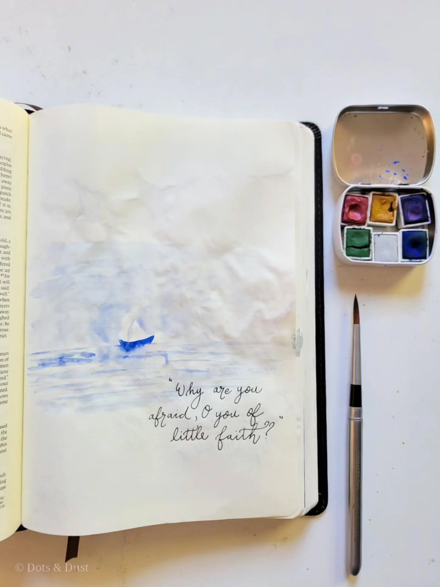&ldquo;And when he got into the boat, his disciples followed him. And behold, there arose a great storm on the sea, so that the boat was being swamped by the waves; but he was asleep. And they went and woke him, saying, &ldquo;Save us, Lord; we are p