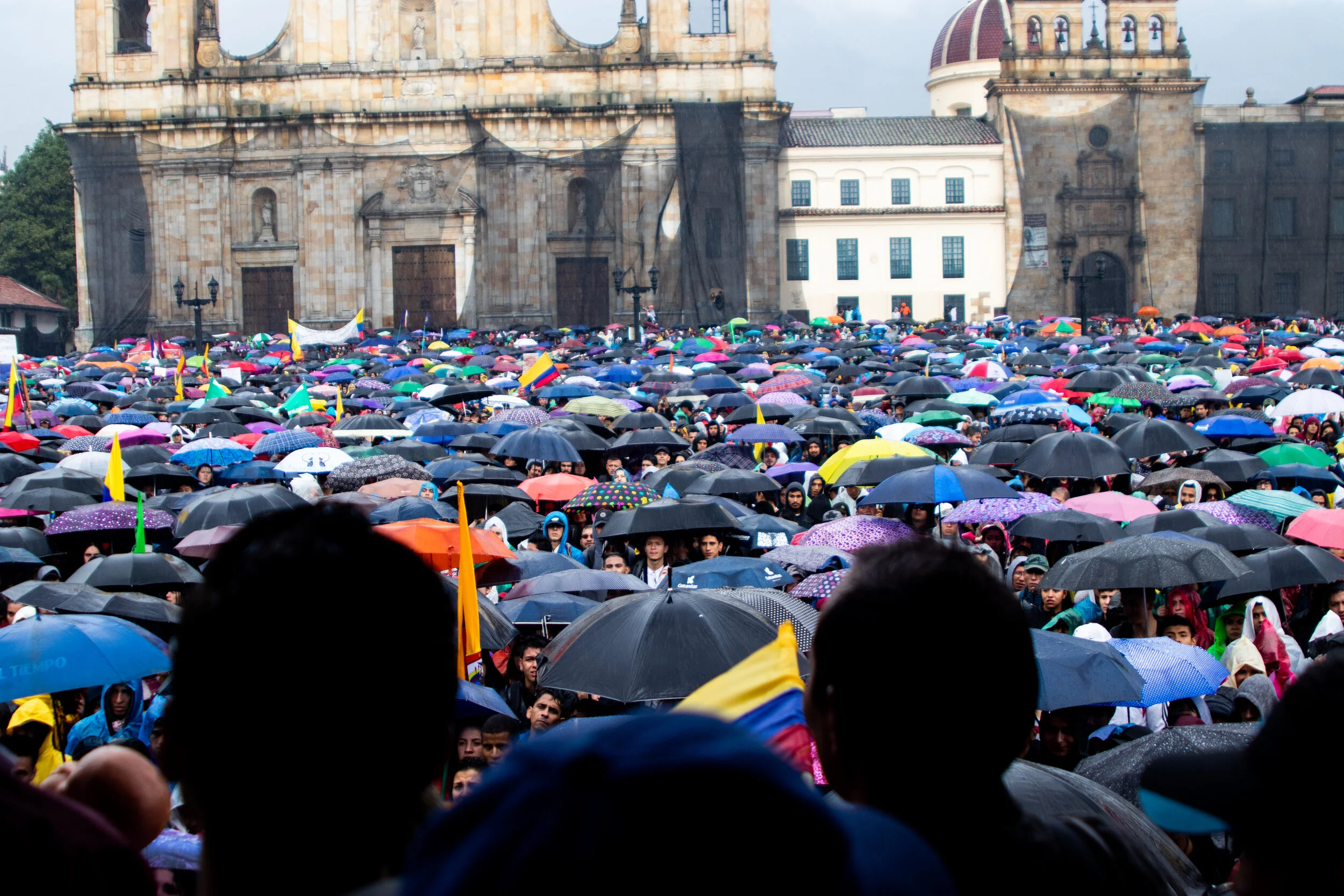 Protest in the Plaza Bolivar