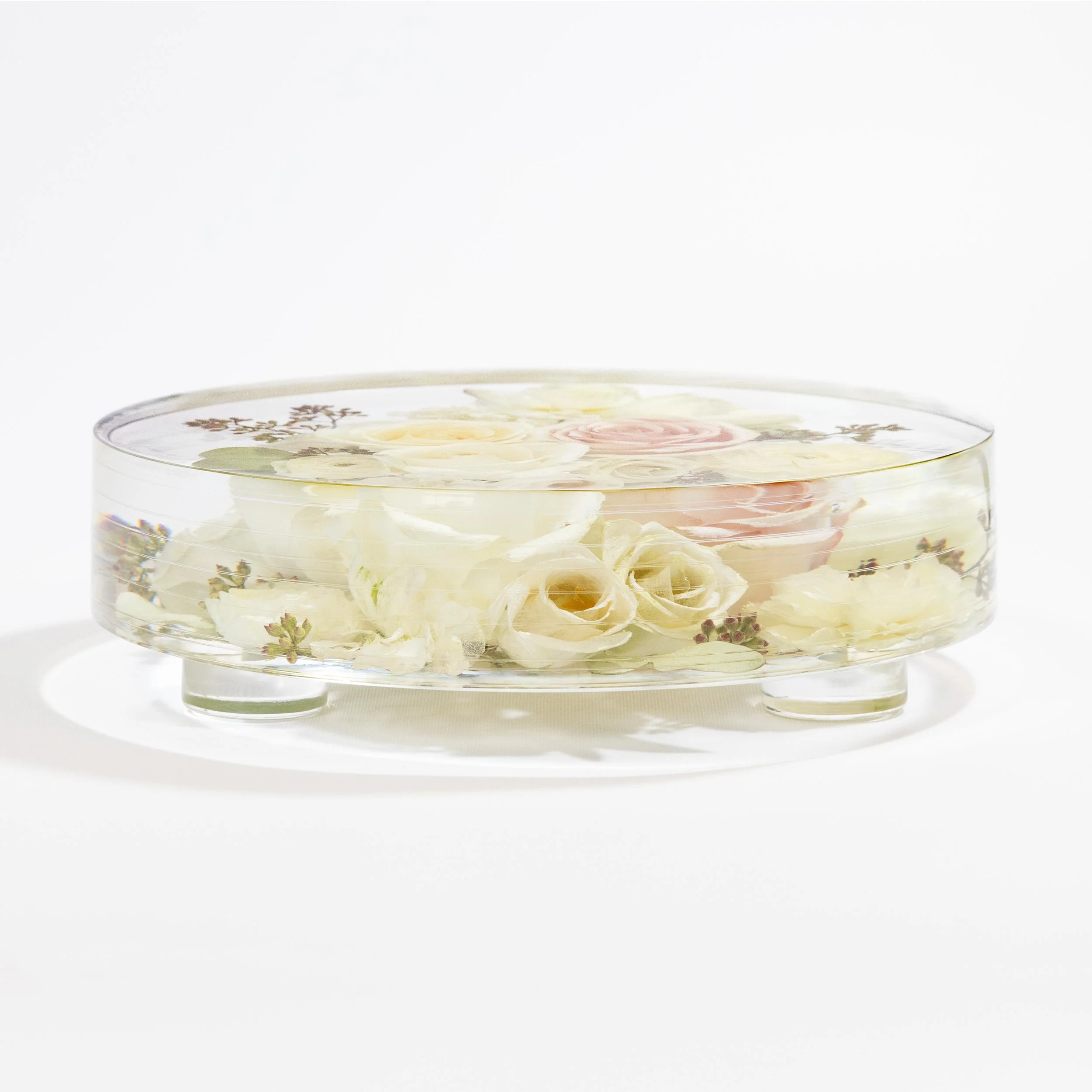 Honeybee For Keeps Wedding Bouquet Floral Resin Artwork Elevated Round Tray