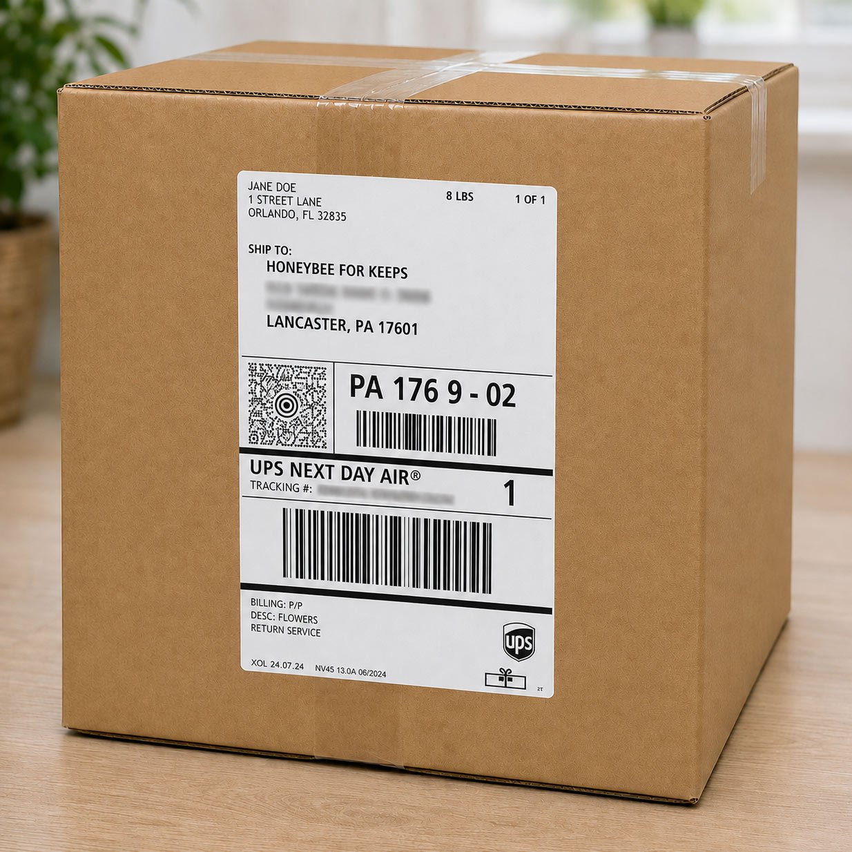Overnight Shipping Label for Your Bouquet