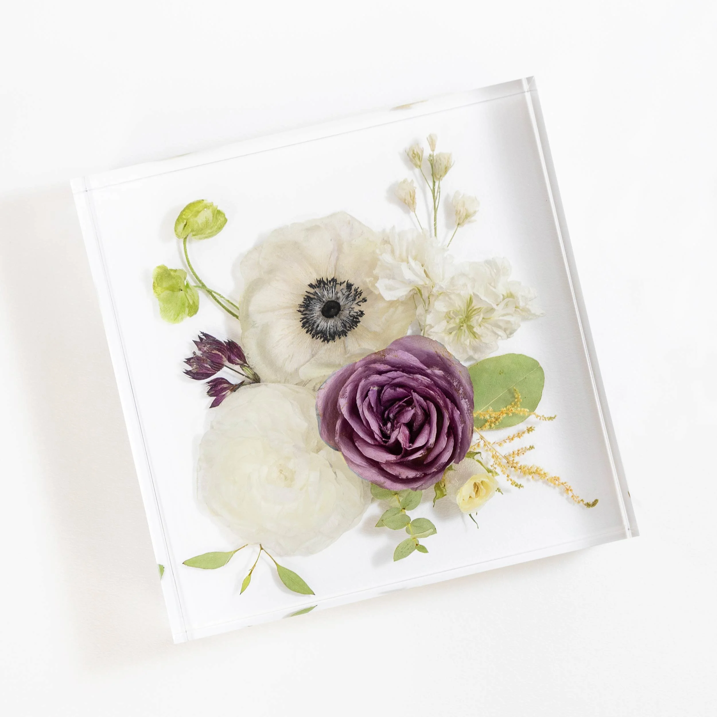 Honeybee For Keeps Wedding Bouquet Floral Resin Artwork Square