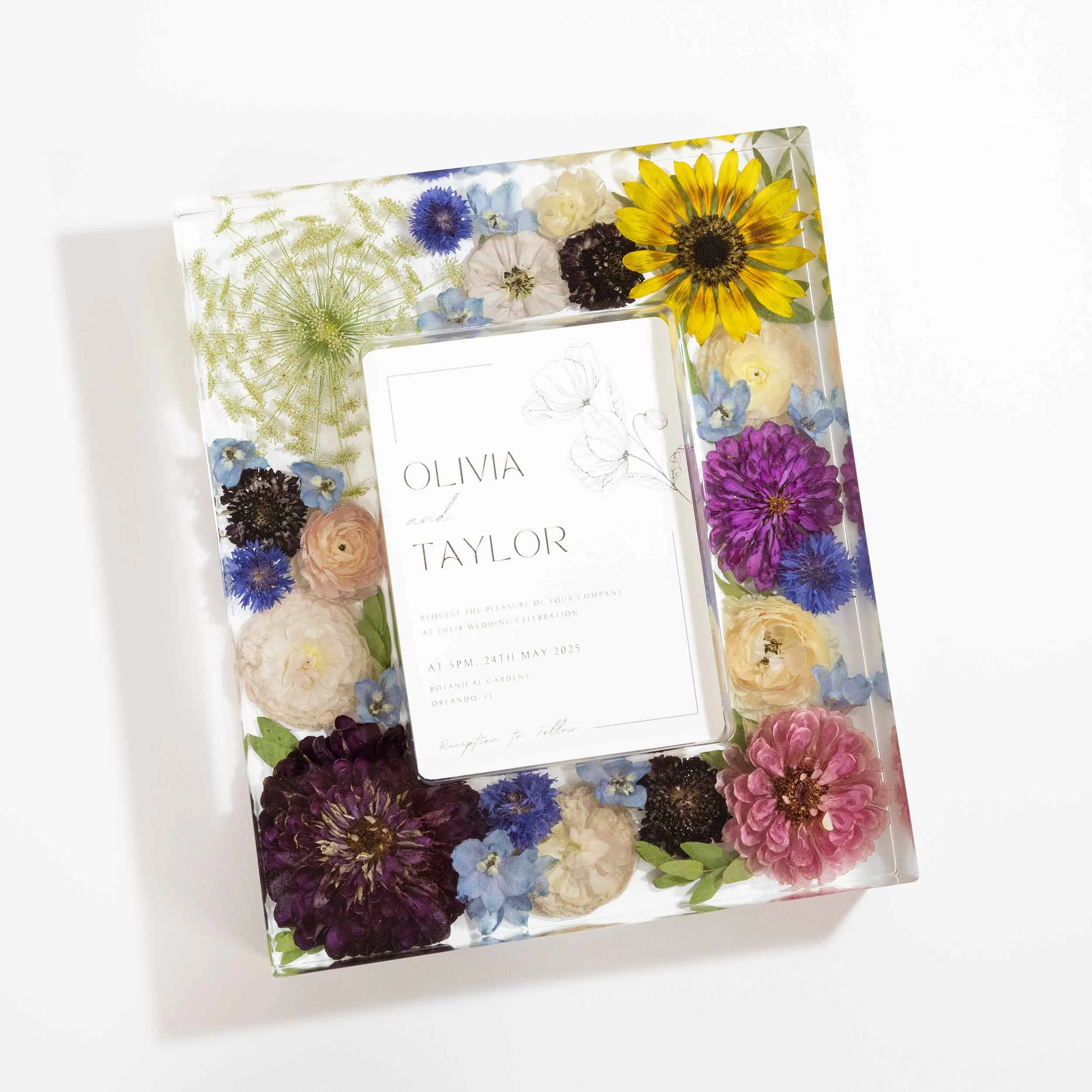 Honeybee For Keeps Wedding Bouquet Floral Resin Artwork Large Photo Invitation Frame