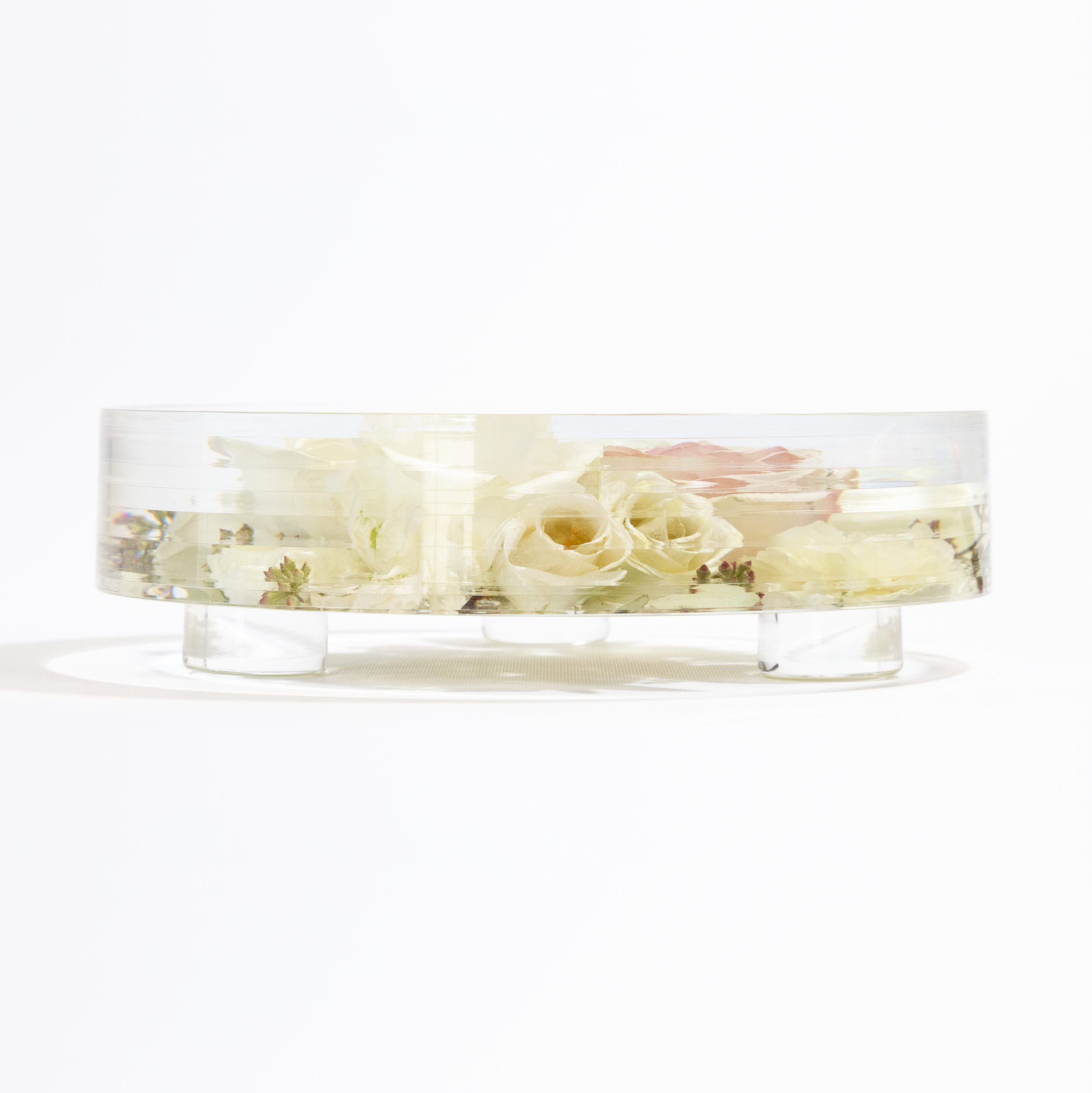 Honeybee For Keeps Wedding Bouquet Floral Resin Artwork Elevated Round Tray