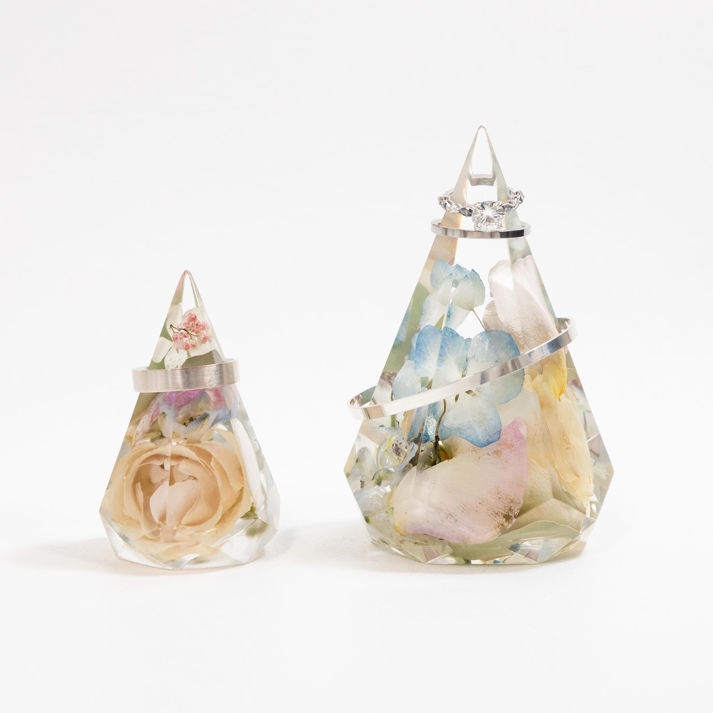 Honeybee For Keeps Wedding Bouquet Floral Resin Artwork Faceted Ring Holder