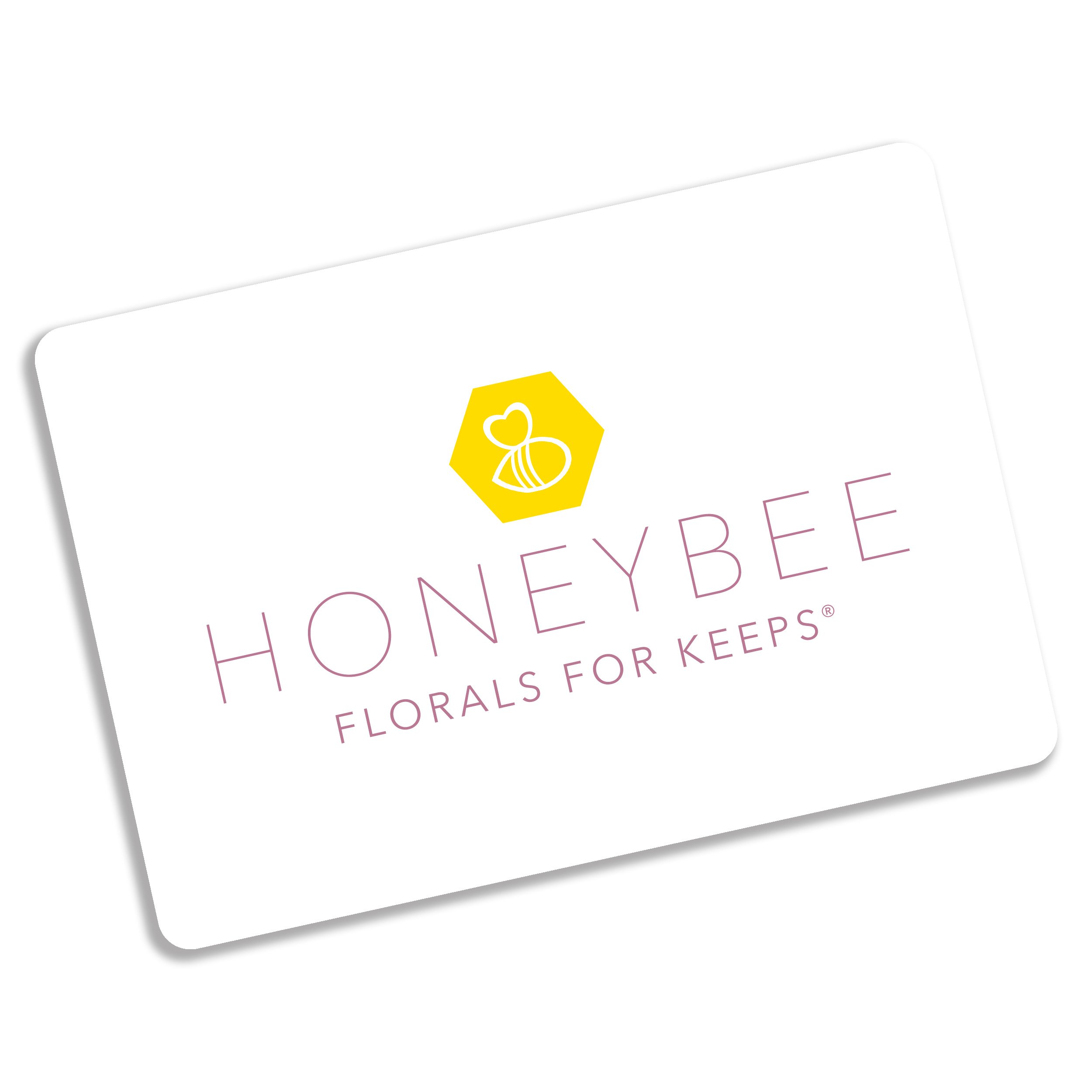 Honeybee For Keeps digital gift card graphic for wedding bouquet preservation and custom floral resin art gifts