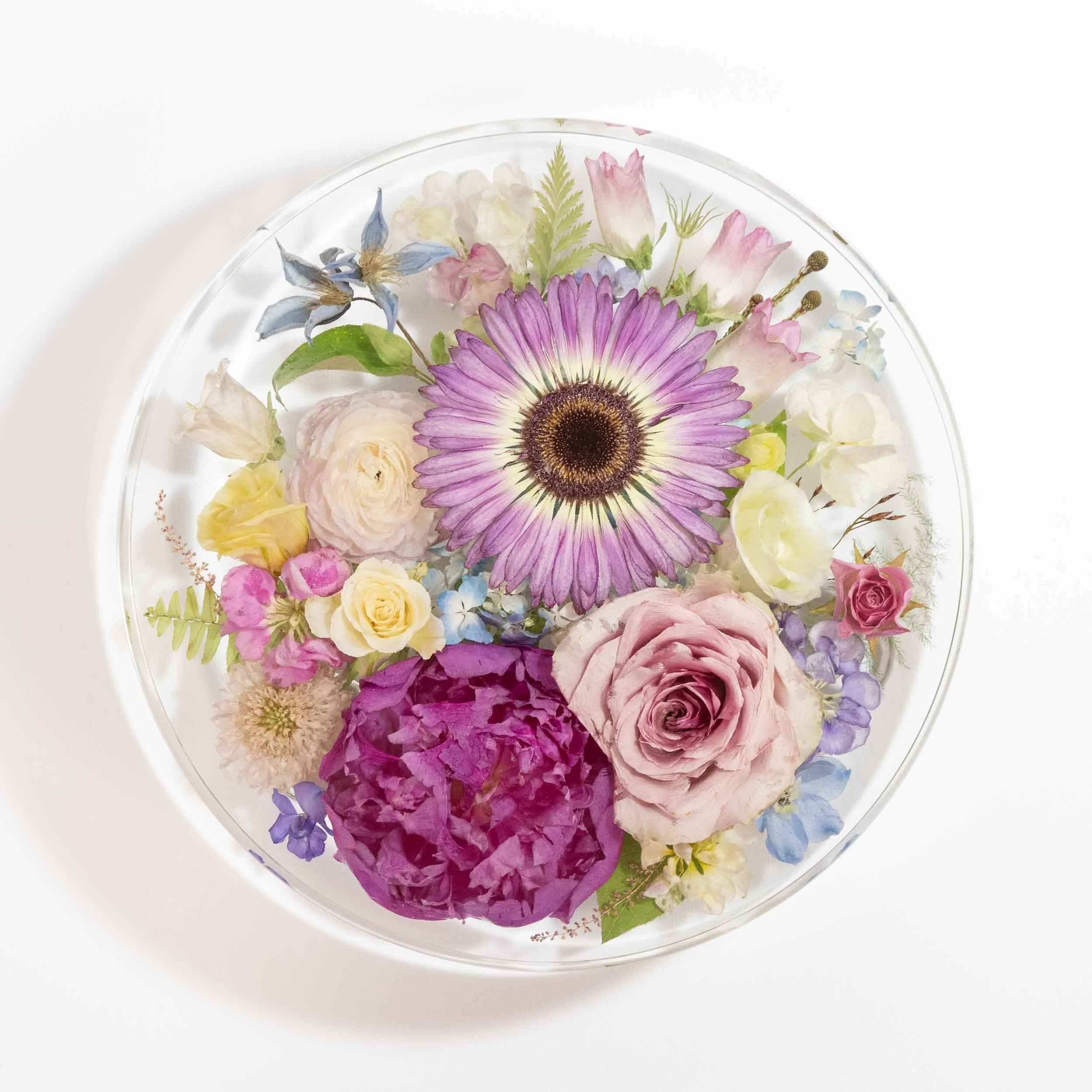 Honeybee For Keeps Wedding Bouquet Floral Resin Artwork Elevated Round Tray