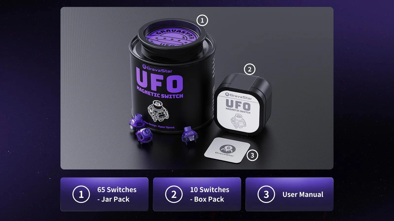 Gravastar UFO Purple Switch Review — ThereminGoat's Switches