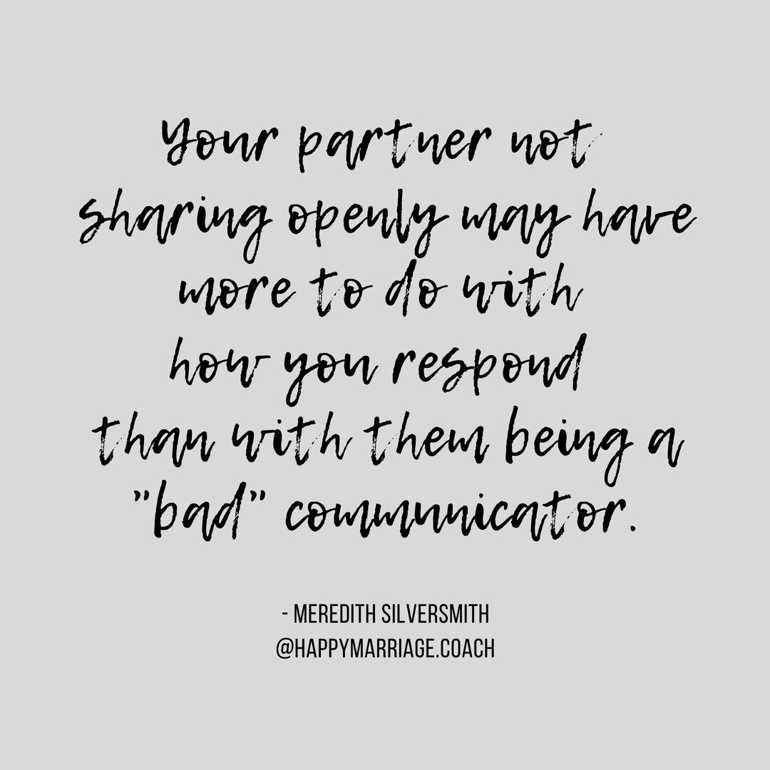 I know this may be a tough one to swallow.⠀
⠀
Women often think their partners are not good communicators.⠀
⠀
Sometimes, that&rsquo;s true. They may not have learned to identify and express their feelings or they may not want to relive the work day o