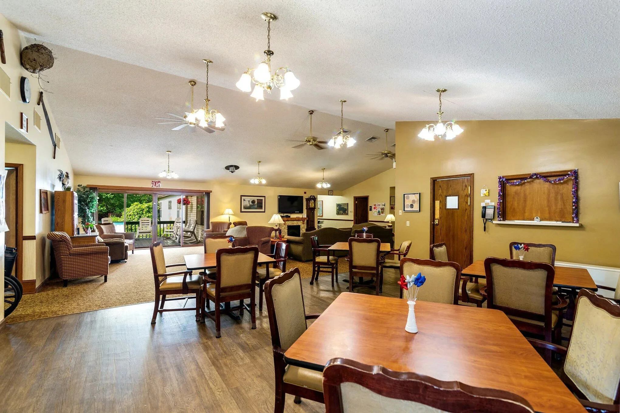 Dining room at Twin Cedar Senior Living personal care home in Shohola, PA