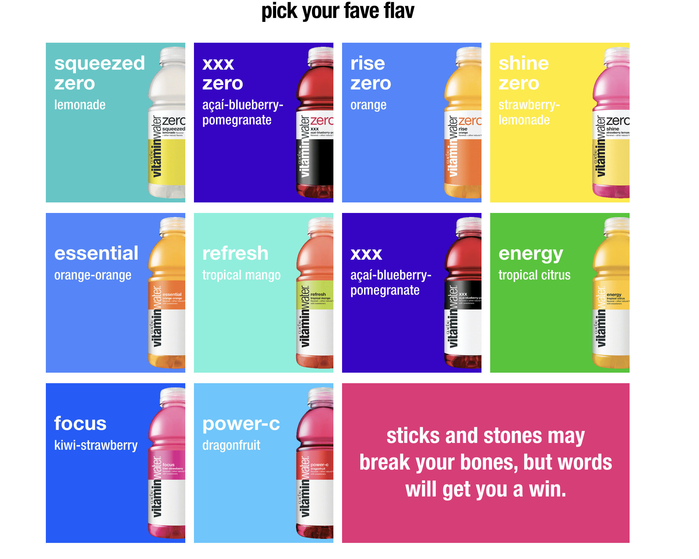Pick your vitaminwater flavor