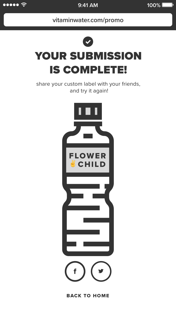 Share customized vitaminwater label