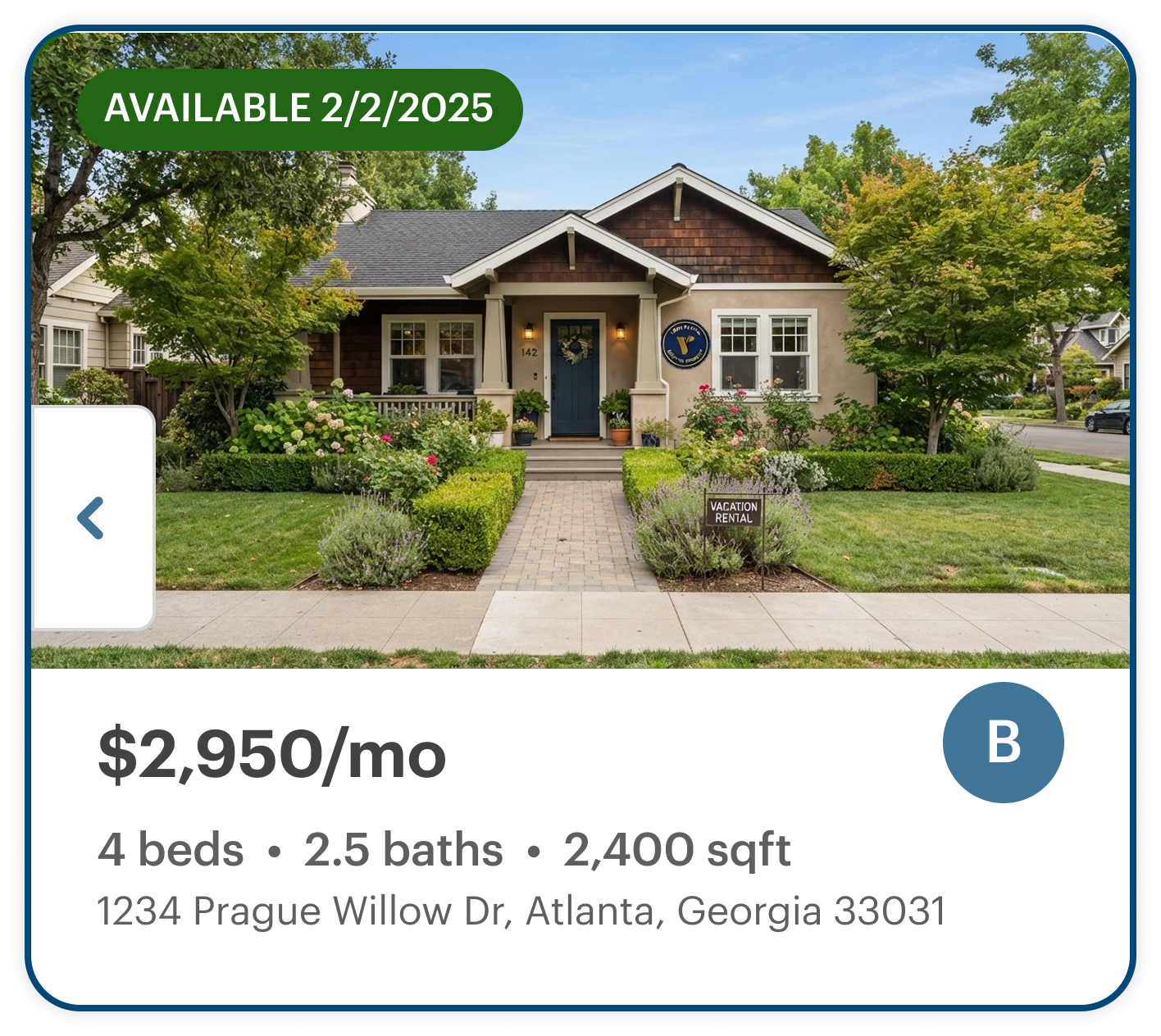 Nearby rental property card