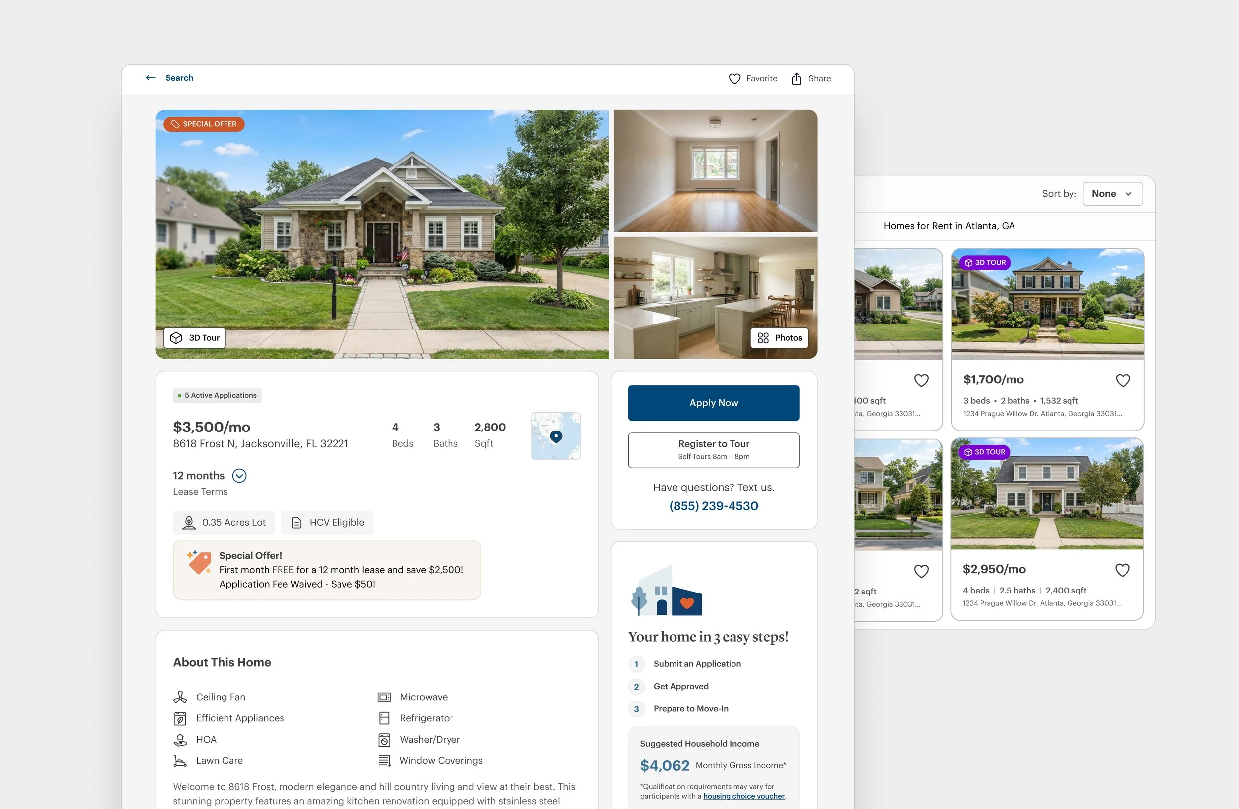 Main Street Renewal Home Search experience