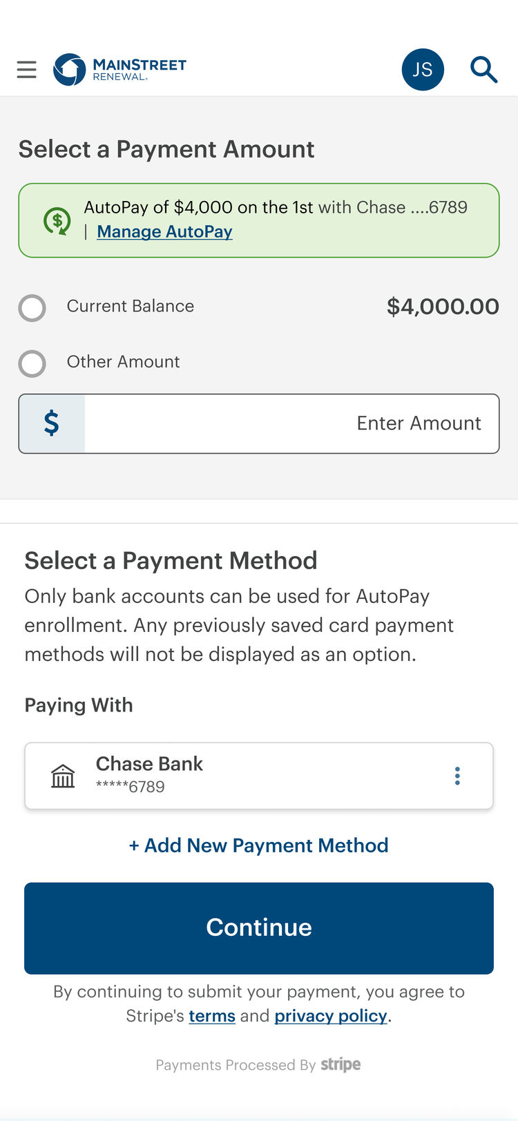 Autopay experience