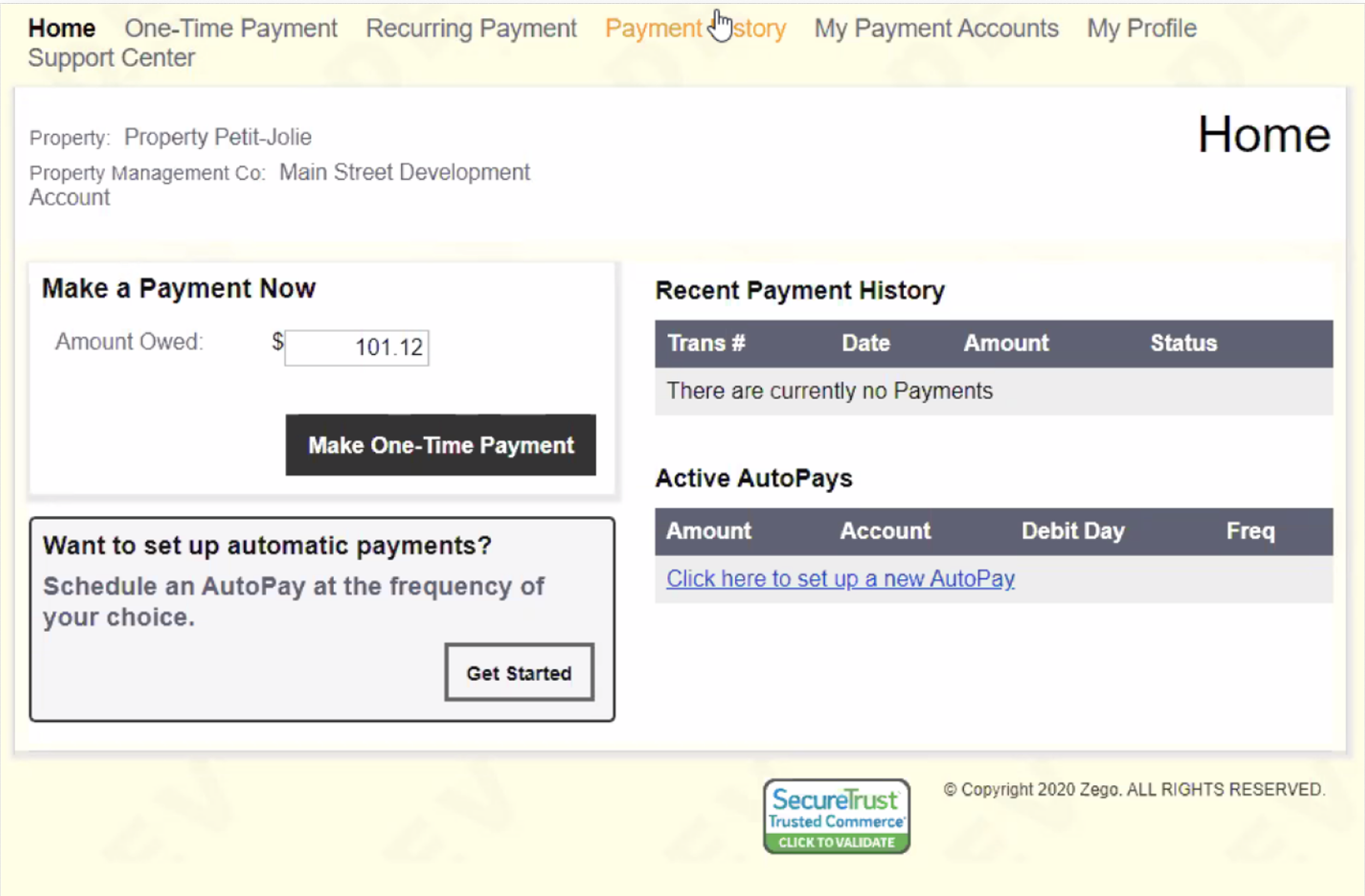 Existing Yardi and RentCafe payment experience