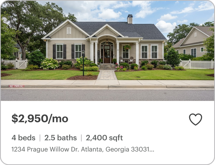 Base rental property card