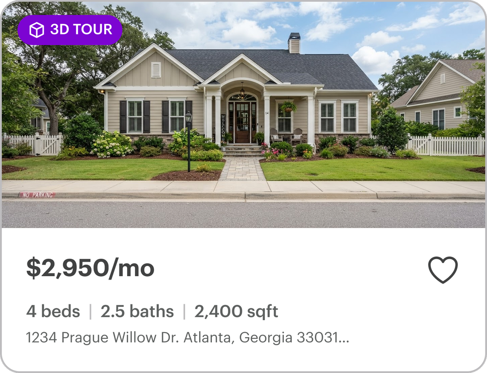 3D Tour rental property card