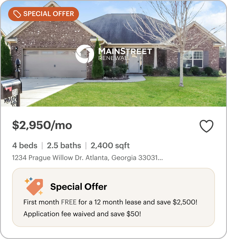 Promotion rental property card