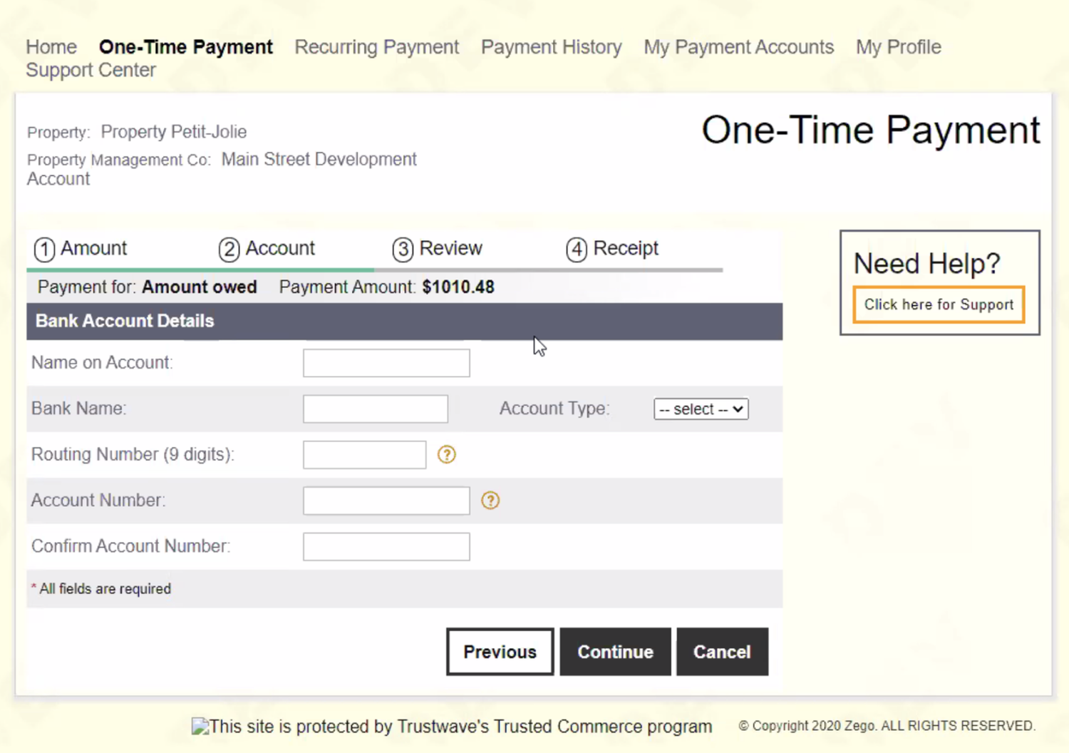 Original bank payment experience