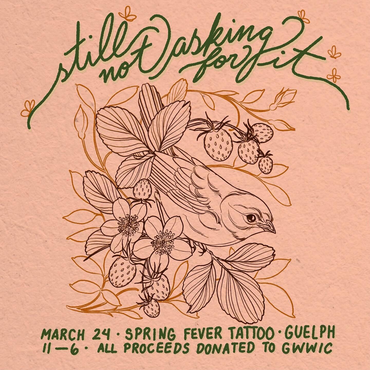 It&rsquo;s time!!! 

Here&rsquo;s my flash for the @stillnotaskingforit_flashevent on 
Sunday March 24th! This will be a first come, first served flash event, no need to email or book in. Just show up! Tattooing starts at 11am 🖤

All pieces are numb
