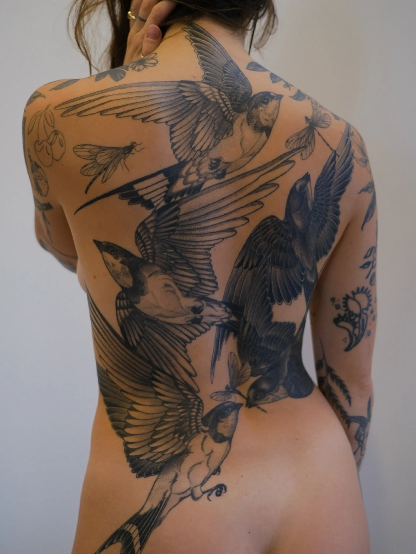 Healed for @katememphis 🪶🪶🪶
Love these cuties zooming around having a SNACK 
There&rsquo;s a cover up in here, too!