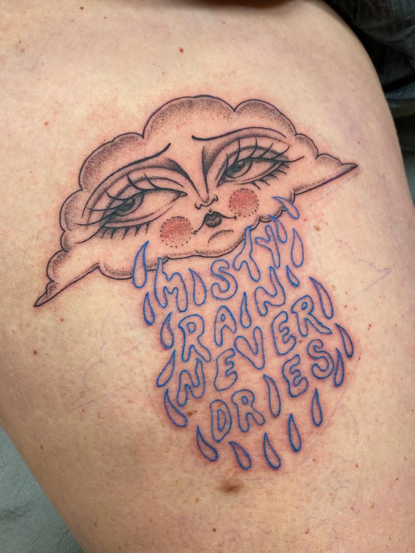 I&rsquo;d love to tattoo sad little faces on you. Or happy ones, whatever you are into! 

Made @springfevertattoo #tattoo #cloudtattoo #springfevertattoo #colourtattoo #blackandgreytattoo #thightattoo #guelph #downtownguelph #guelphtattooartist