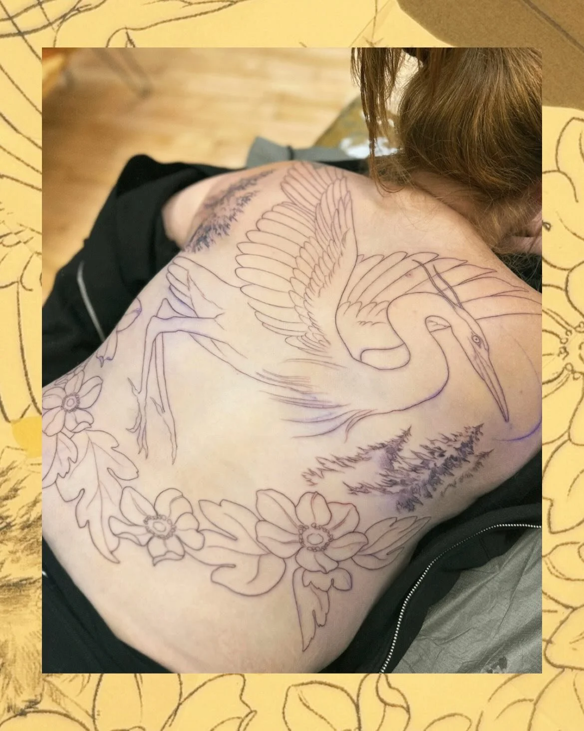 Hell of a start on this blue heron back piece/ Donut gift/ Cute little silly tatts for one of my favs/ Wrestling at the Red Chev/ Orb weaver and radix snail/ Real Deal Pizza&hellip; 📯Also, purchase a raffle ticket to win $600 of tattoo time! All $$$