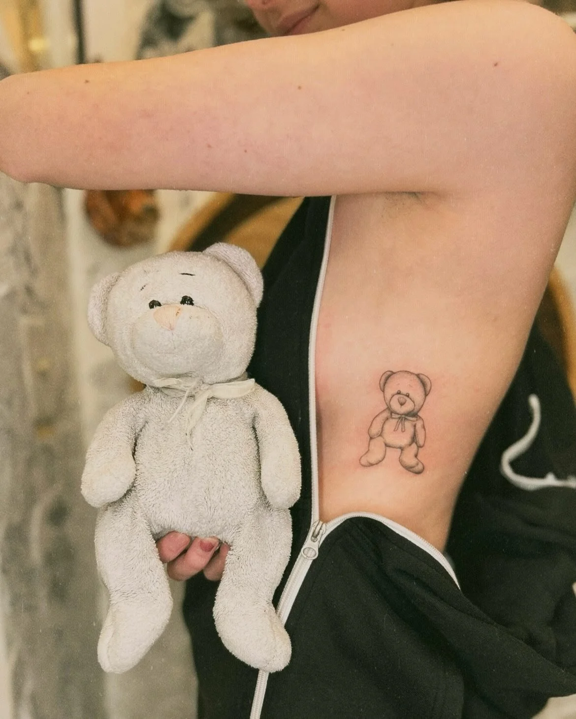 Bear is still to this day, quite a well loved little guy. Thanks Paige, I really love this idea. If anyone is interested in getting a wee childhood toy tattoo I have a handful of small appointment times I&rsquo;d be happy to open up! Just shoot me an