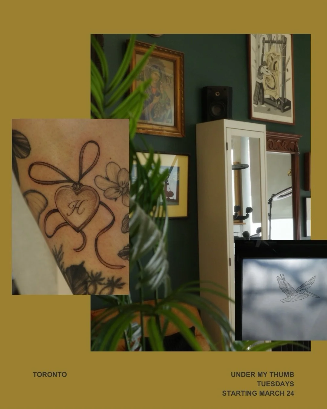 I am so excited to share that as of March 24 I will be working at @undermythumbtattoos every Tuesday🌞 (Spring fever days remain the same💕)
Joining their shop is a total dream. Thank you so much for having me @the_red_beauty 💫
I&rsquo;ve had the pl