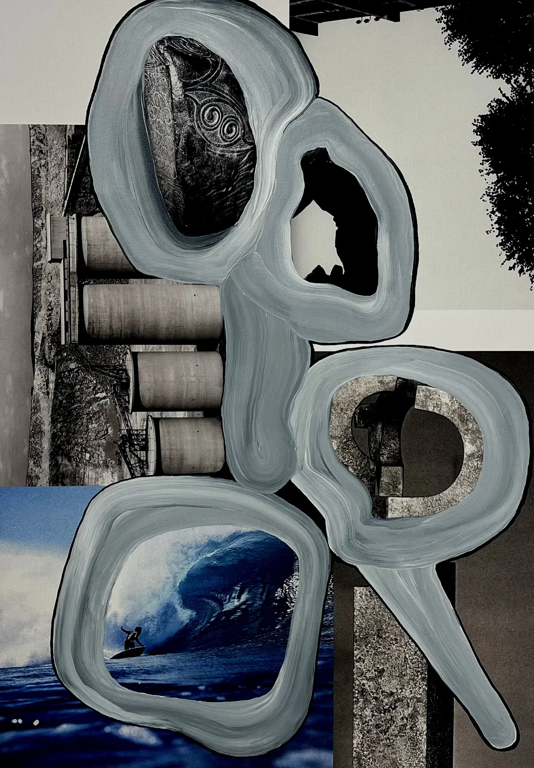 Cameron Kerr, Retinal Void (detail), 2025. Acrylic and Inkjet on Canvas, 24x18 inches. Edition of 1/3 (each unique). Collection of Maryon Adelaar. Image Courtesy of the Artist.