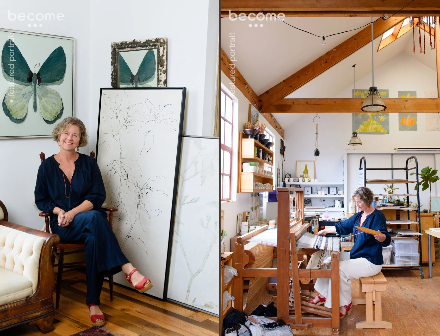 Comparison of editorial and candid portrait styles for women over 40, personal branding photographer in Marin County