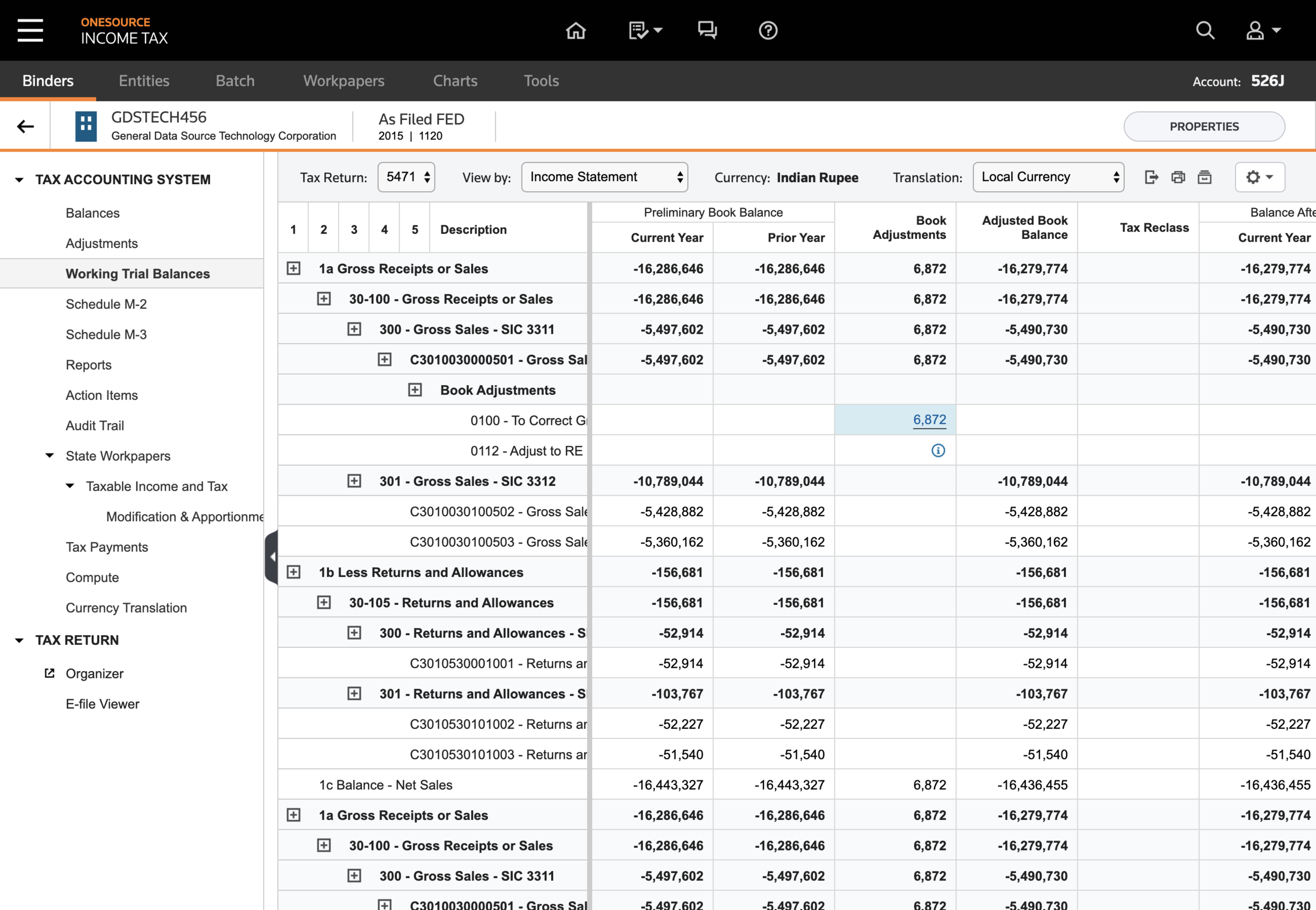 Working Trial Balance