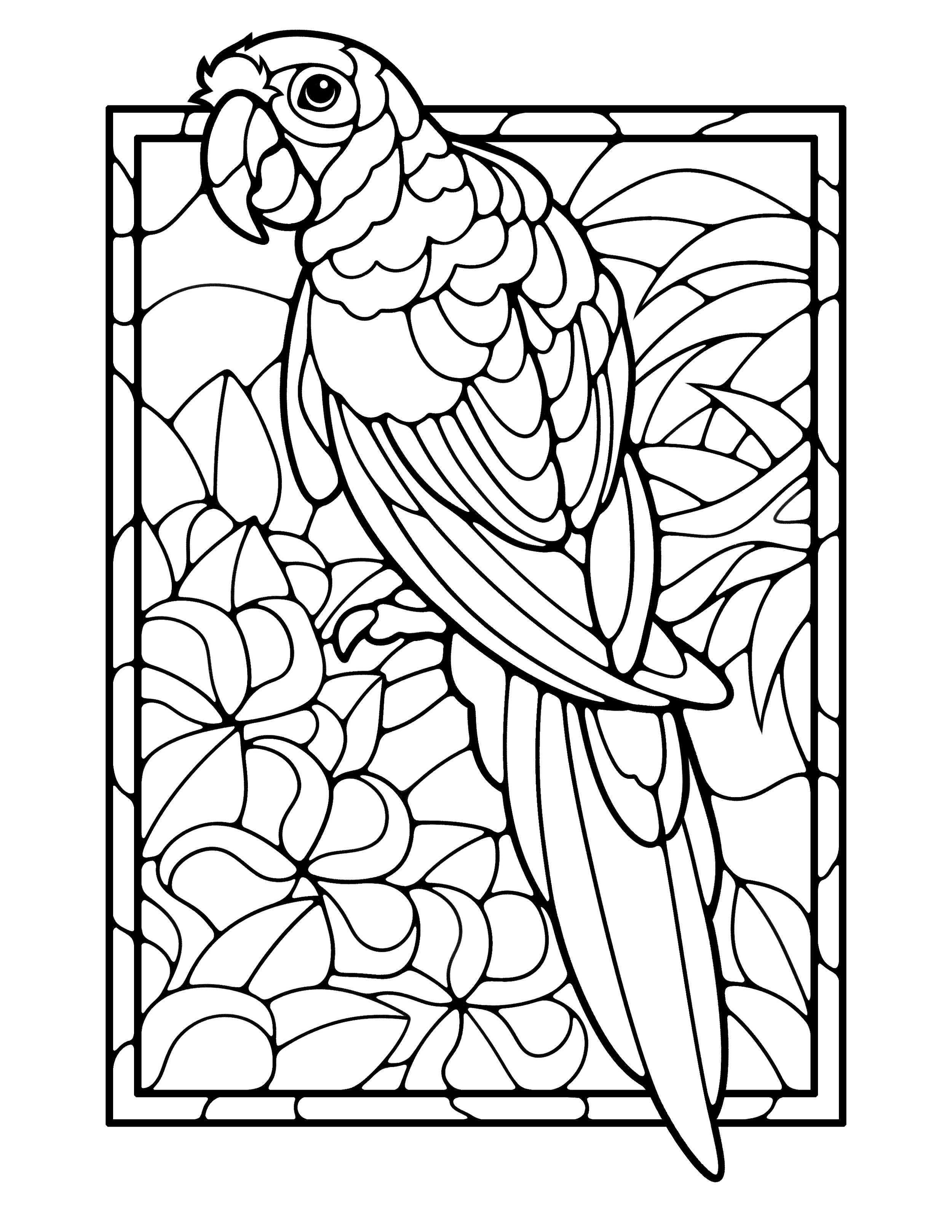 Stained Glass Animals - Jade Summer Coloring Books