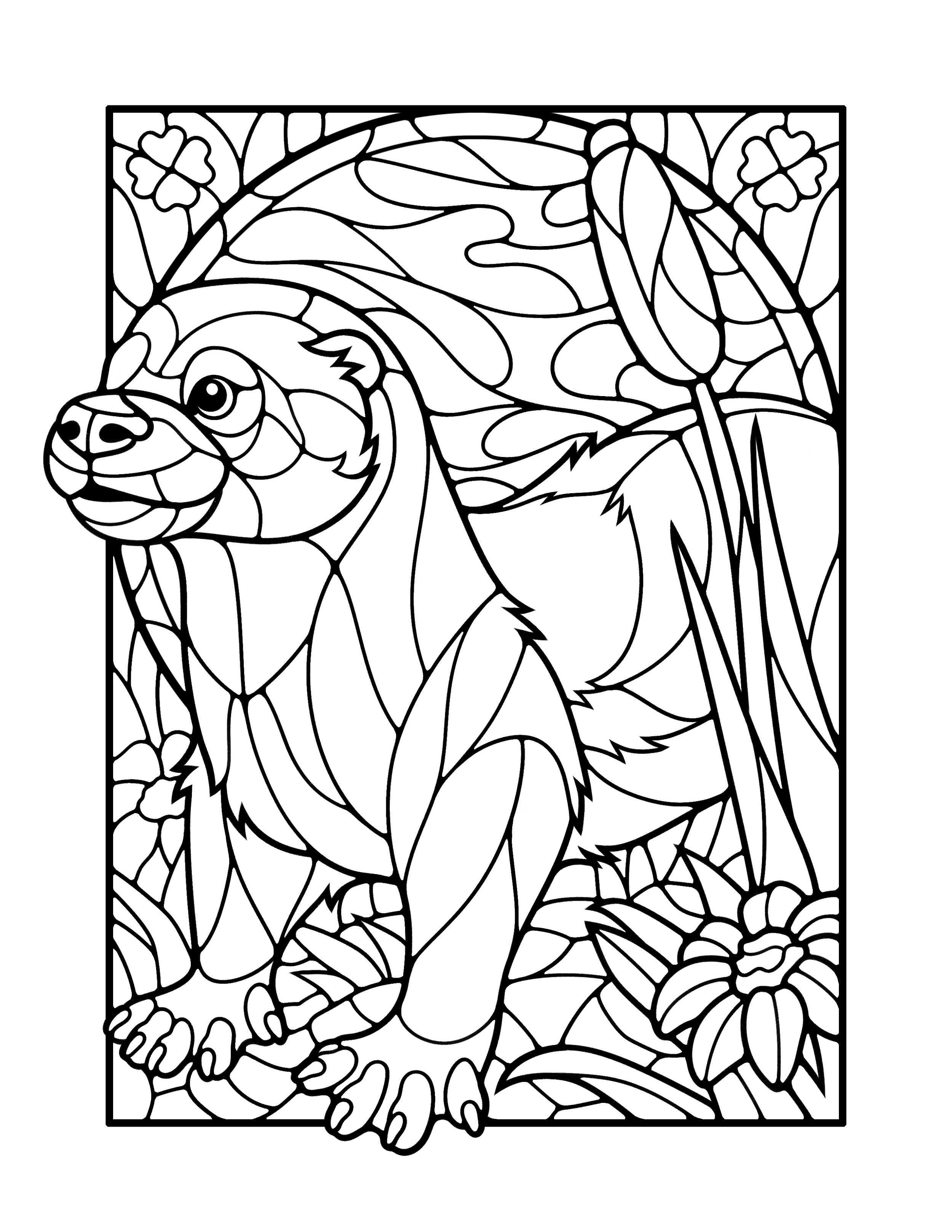 Stained Glass Animals - Jade Summer Coloring Books