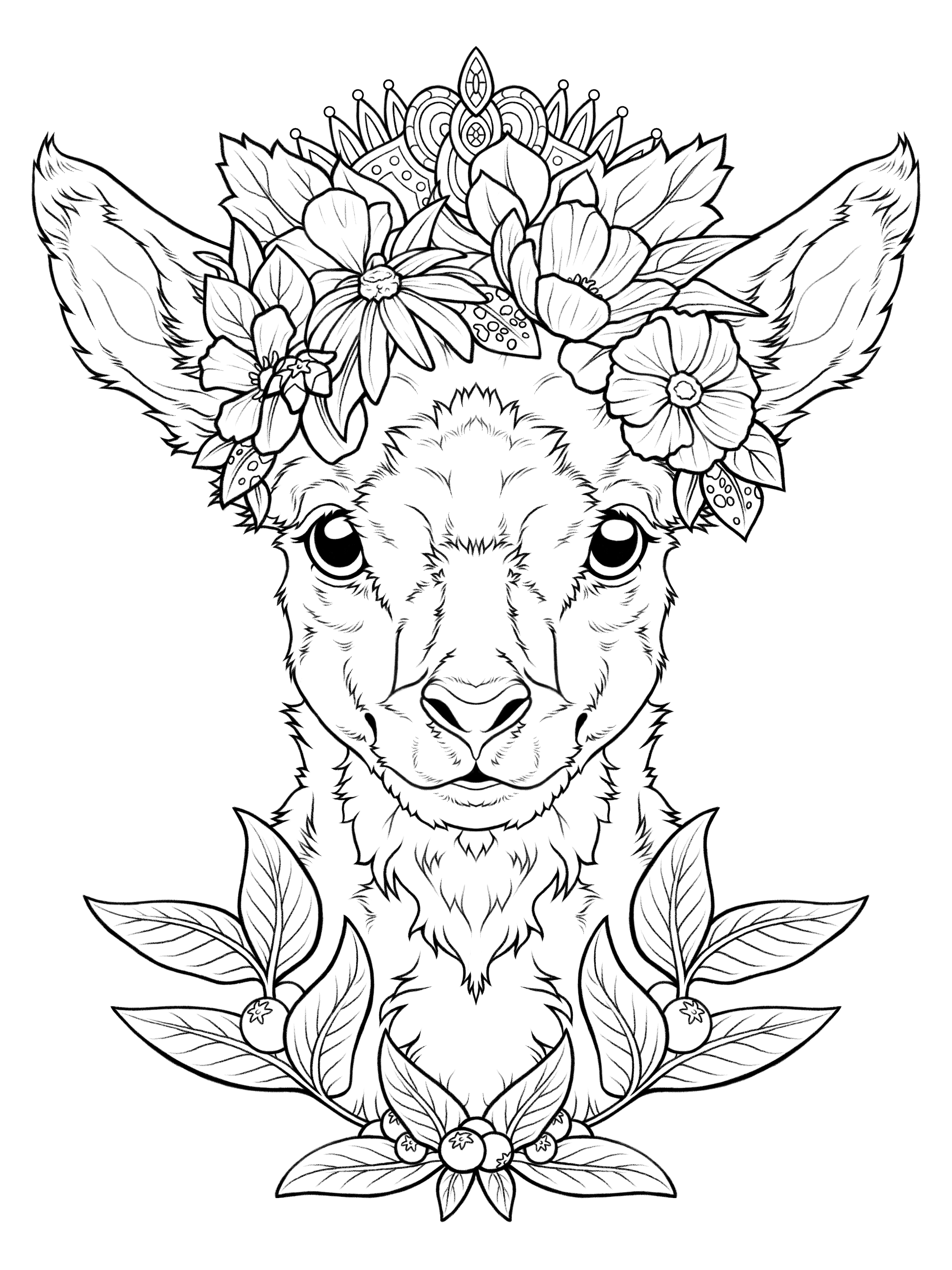 Flower Crown Animals - Jade Summer Coloring Books