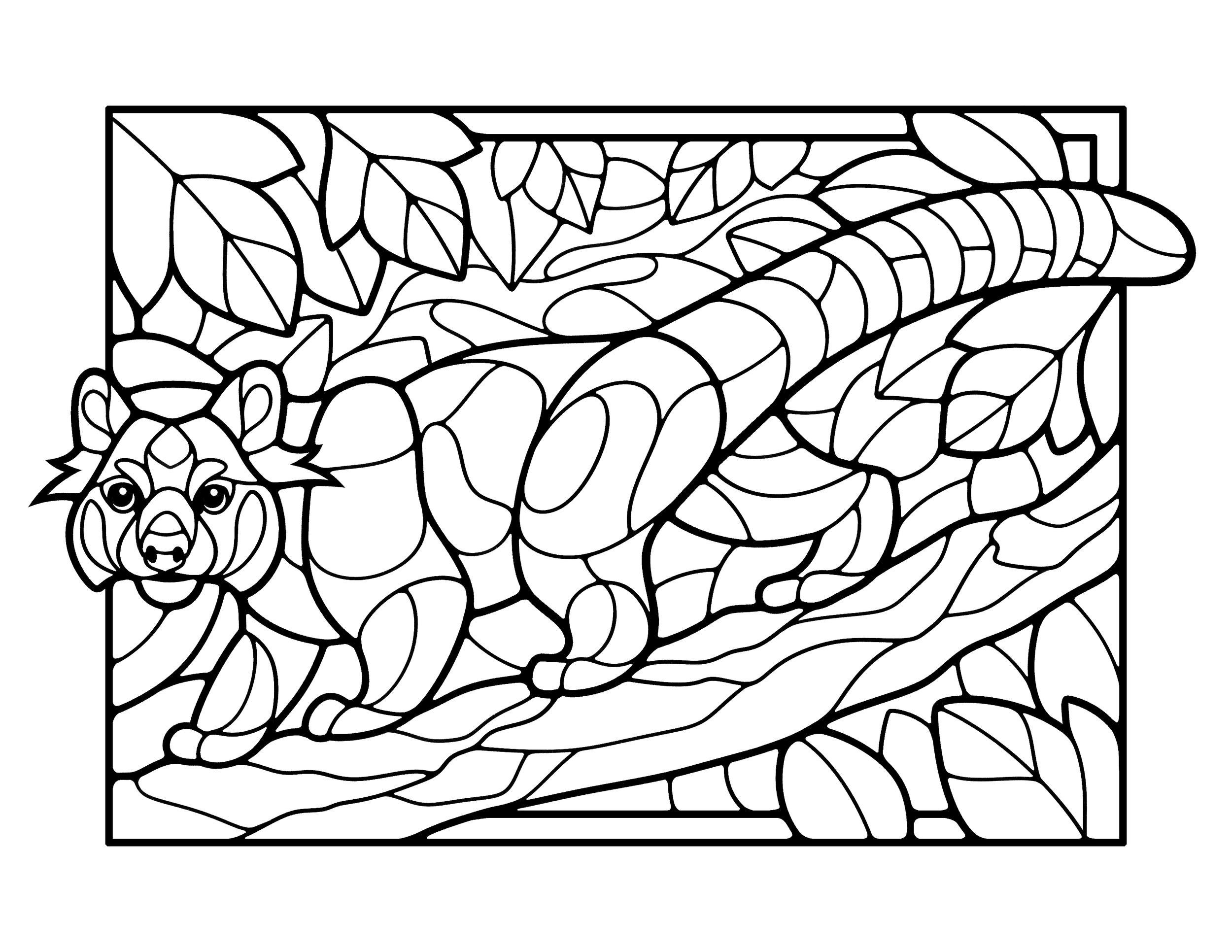 Stained Glass Animals - Jade Summer Coloring Books