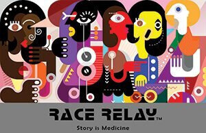  [image description: Race Relay logo. A Picasso-inspired images that features five to six human like figures standing next to each other. The figures are designed with vibrant, multicolored, geometric shapes.] 