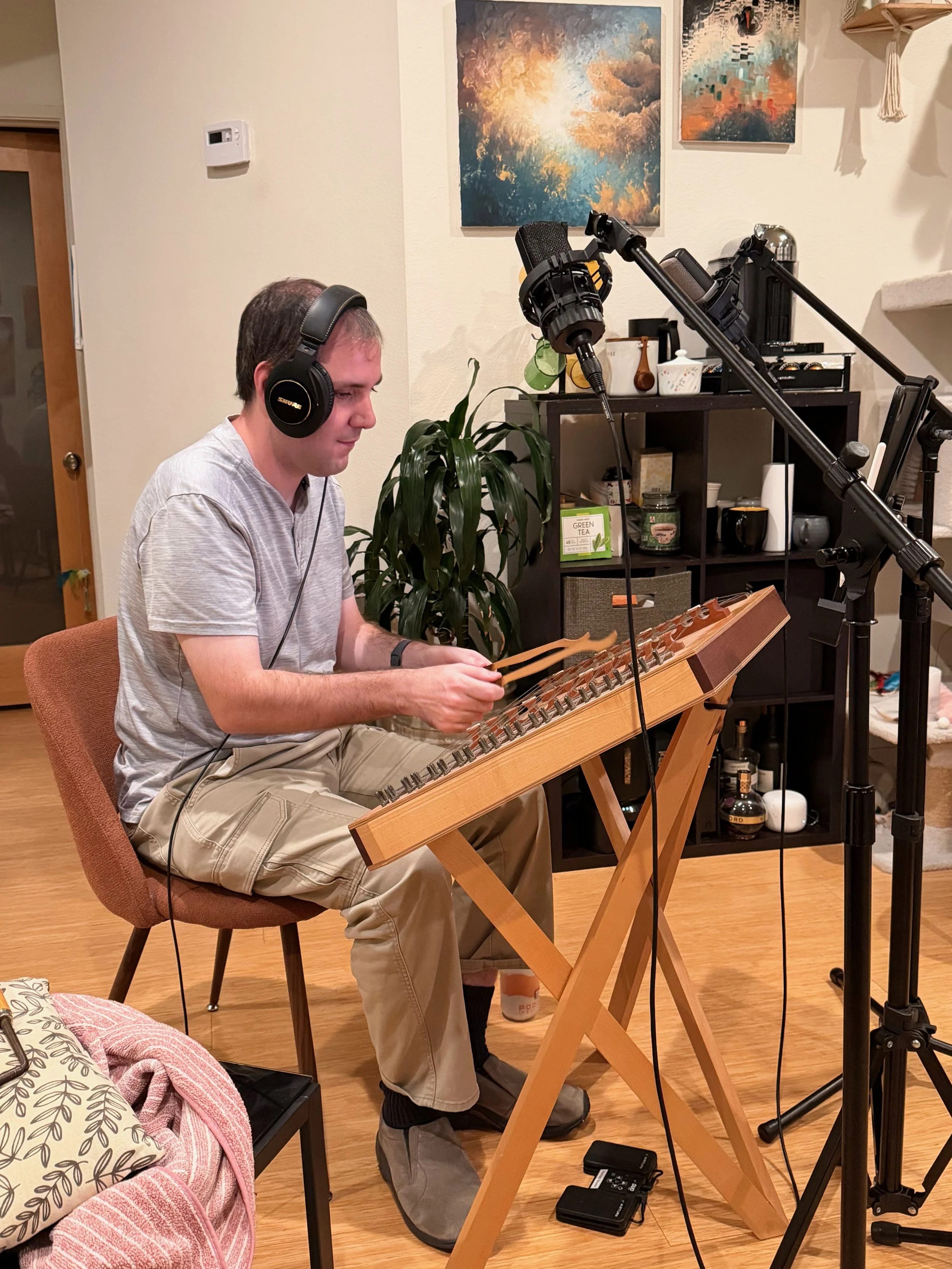 Recording hammered dulcimer for Jeremy Zerbe, for his upcoming album "The Artist's Eye"