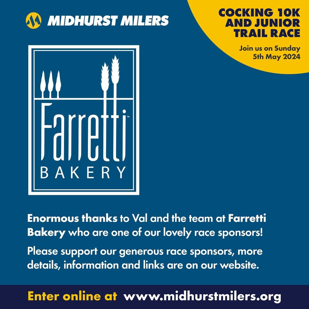 A big thank you to Val and the team at Farretti for sponsoring the Cocking Trail Races. Farretti prepare authentic Italian dishes that you can cook at home. Based at Langham Stables, Farretti is a favourite with the Milers &ndash; wonderful, deliciou