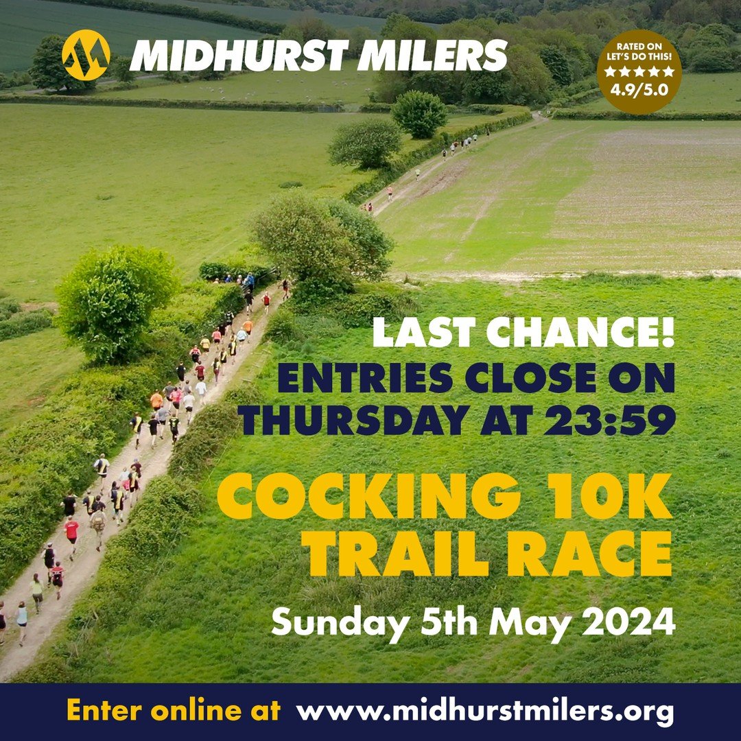 Entries are now closed for the Junior 3k race (we&rsquo;ve reached capacity) but still time to enter the 10k race! Entries close on Thursday night&hellip; 362 runners signed up so far 🤩 Enter online via our website, see you on Sunday!..

#midhurst #