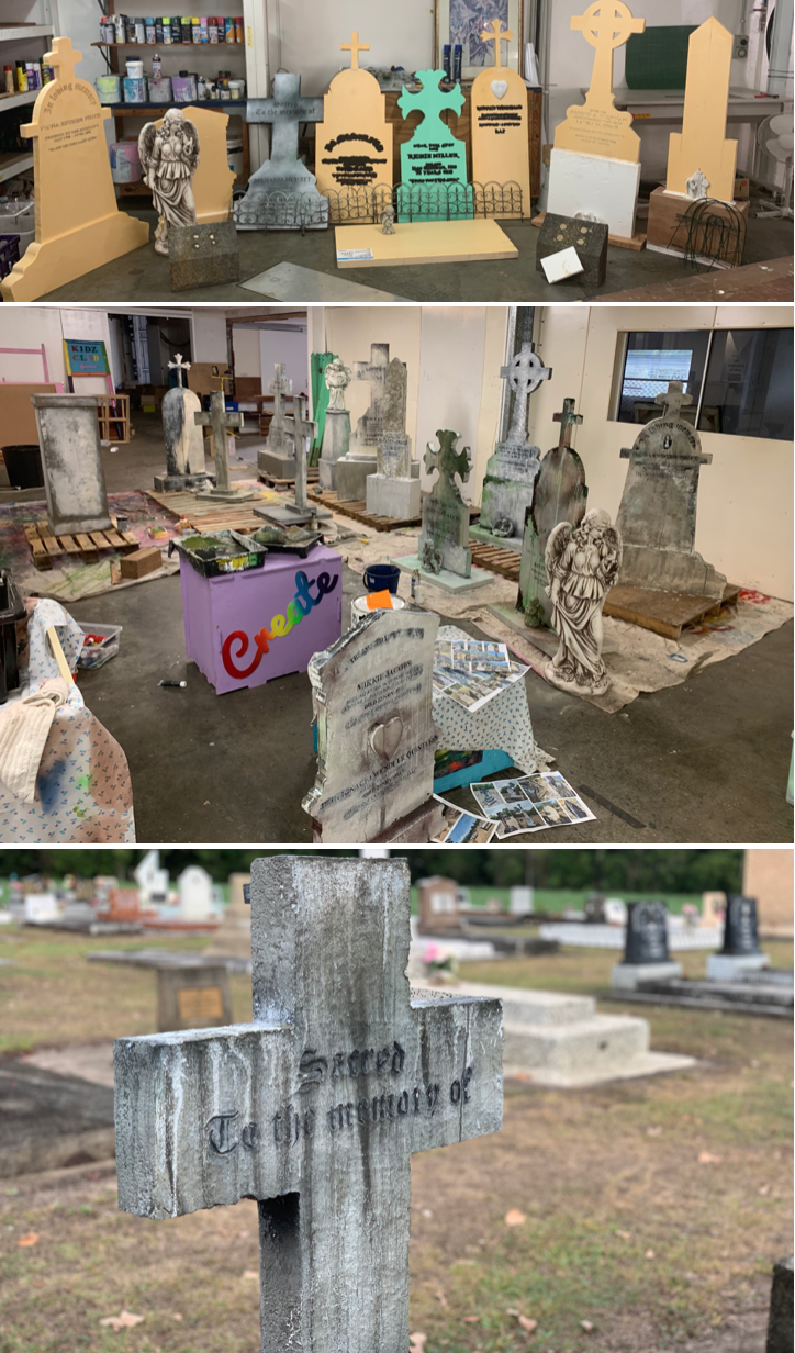 Making tombstones for 'Dive Club'