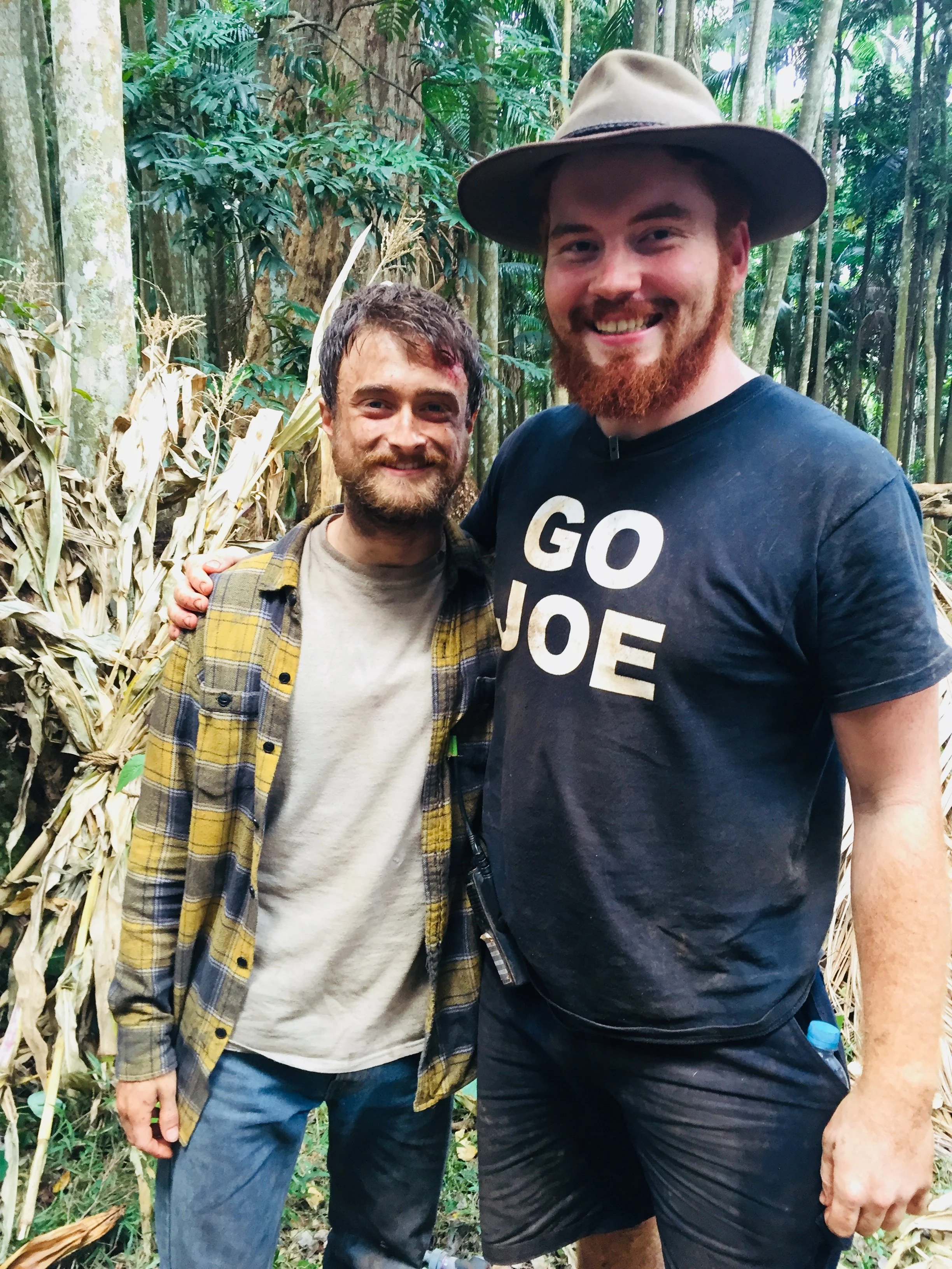 On set with Daniel Radcliffe on 'Jungle'
