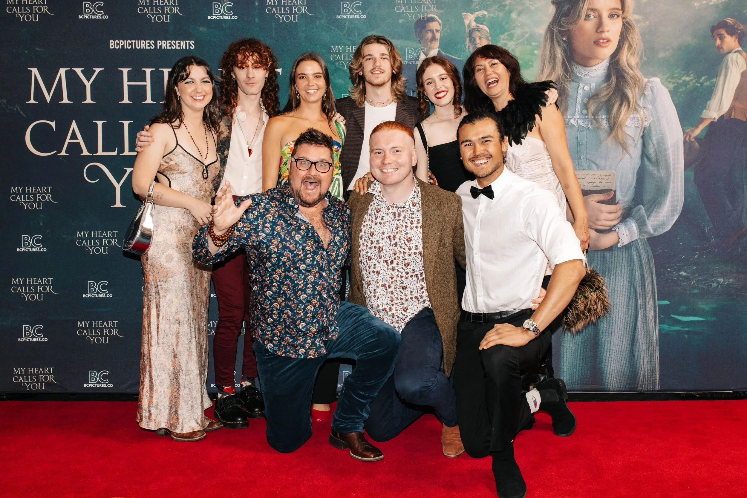 With the art team at the premiere of 'My Heart Calls For You'