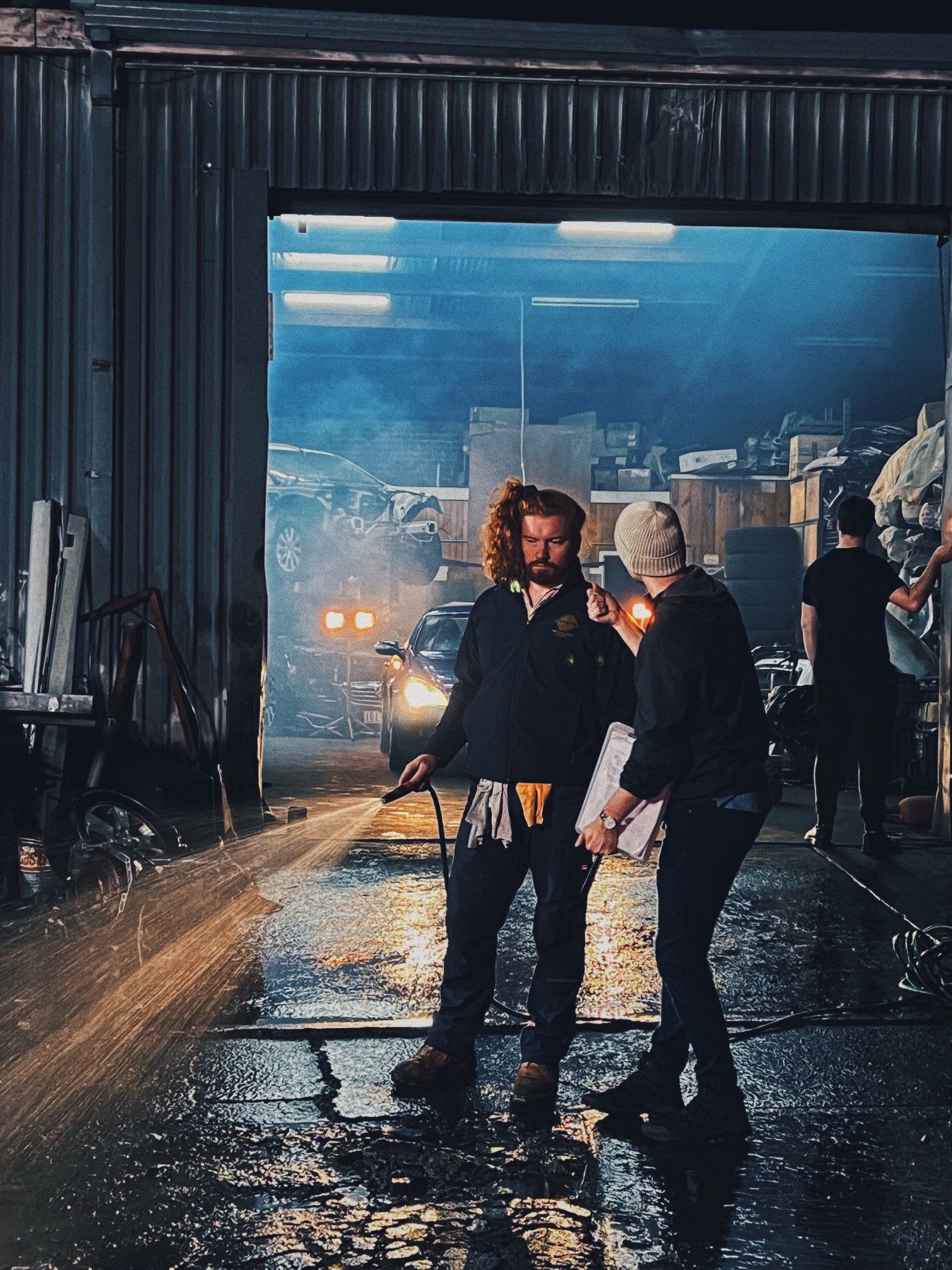 Watering concrete with Darcy Conlan (director) on 'Flappy'
