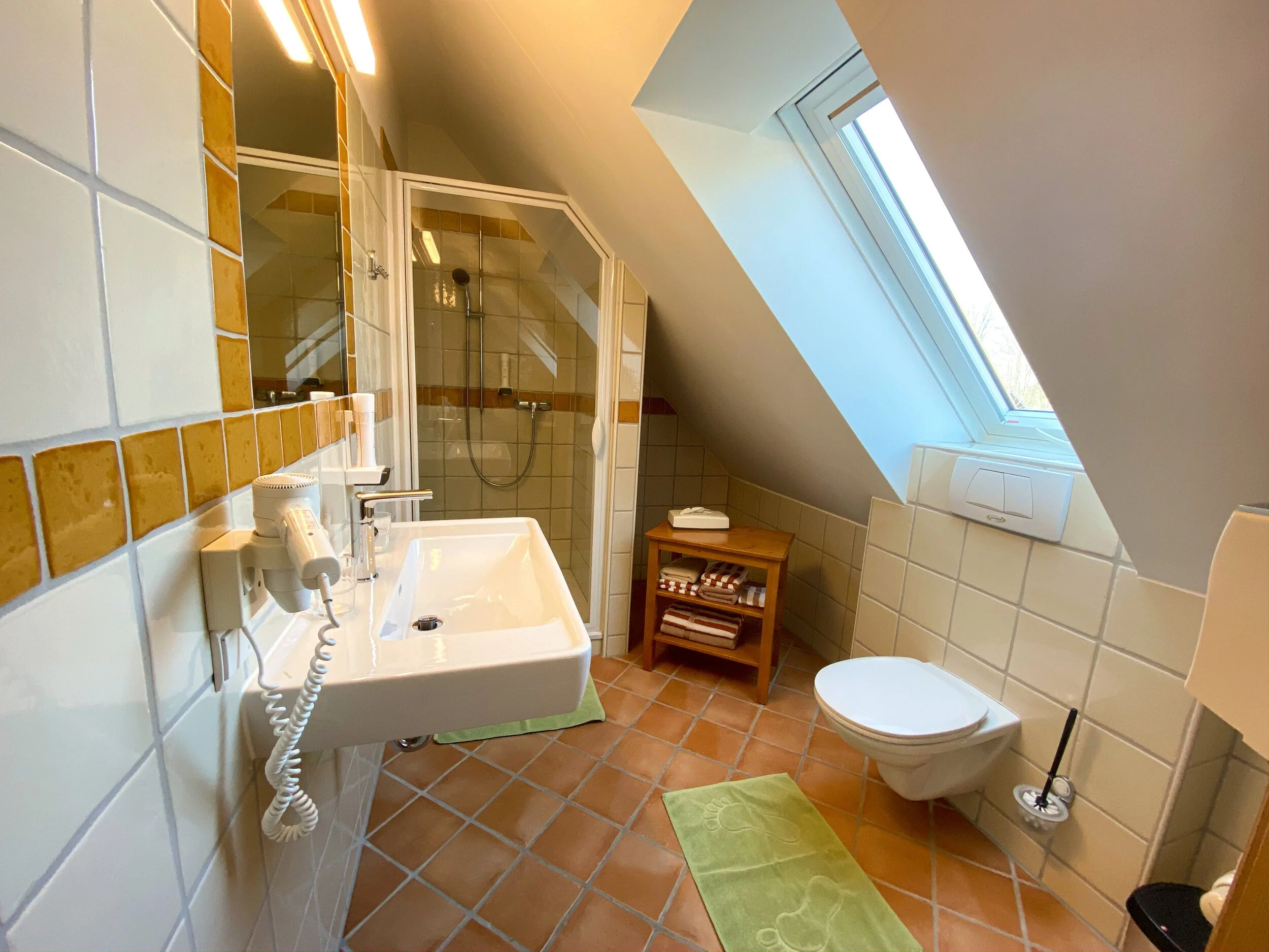 Badezimmer der Woazhapn mit Dusche und WC