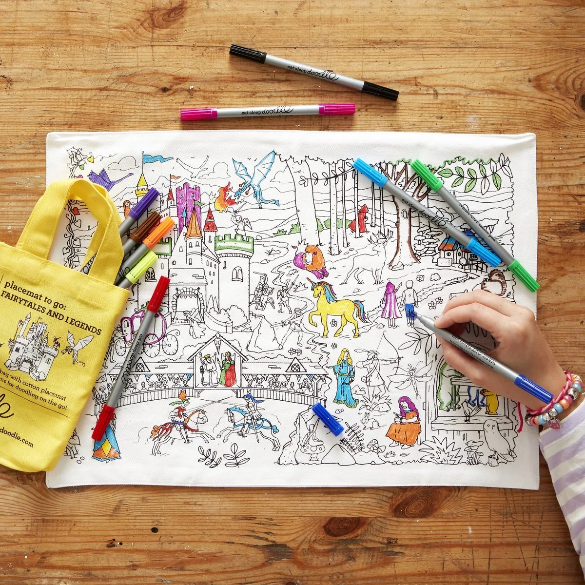 fairytales & legends placemat to go - colour in & learn