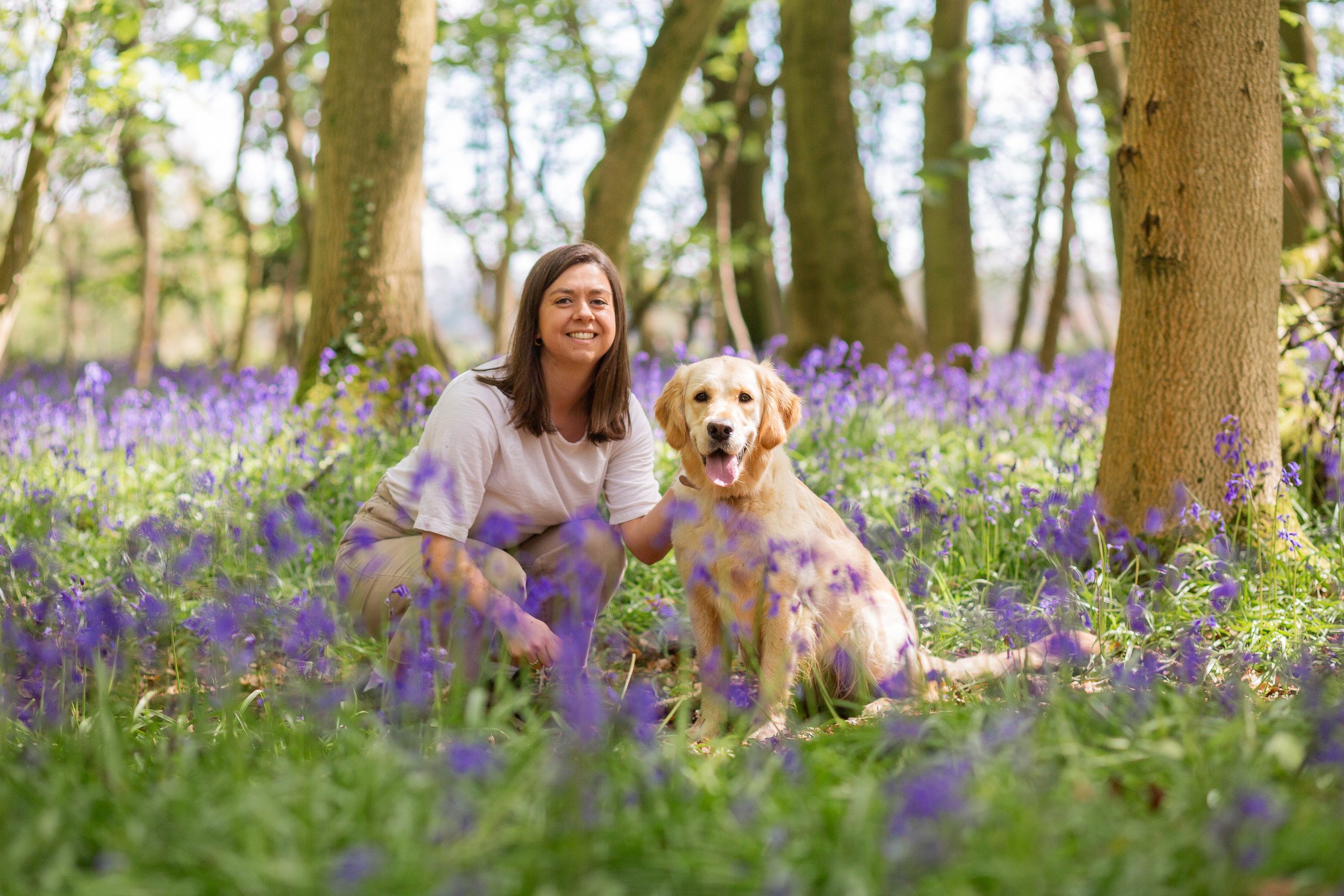 Charlotte Clark, child and adolescent counsellor, with Bella, her registered Pets As Therapy dog, at The Happy Human Project.