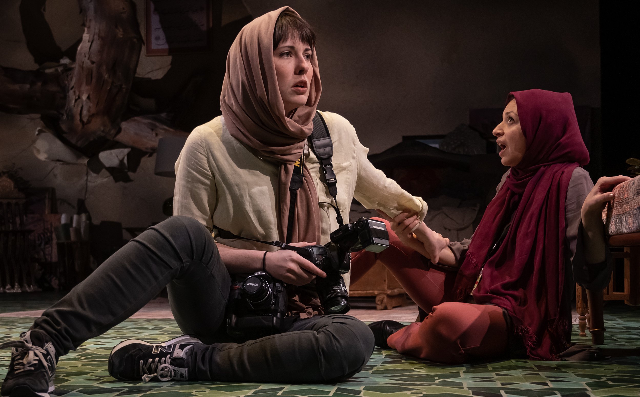  Katie Kleiger and Dina Soltan in Mona Mansour’s  UNSEEN . Photo by Chris Banks.&nbsp; 