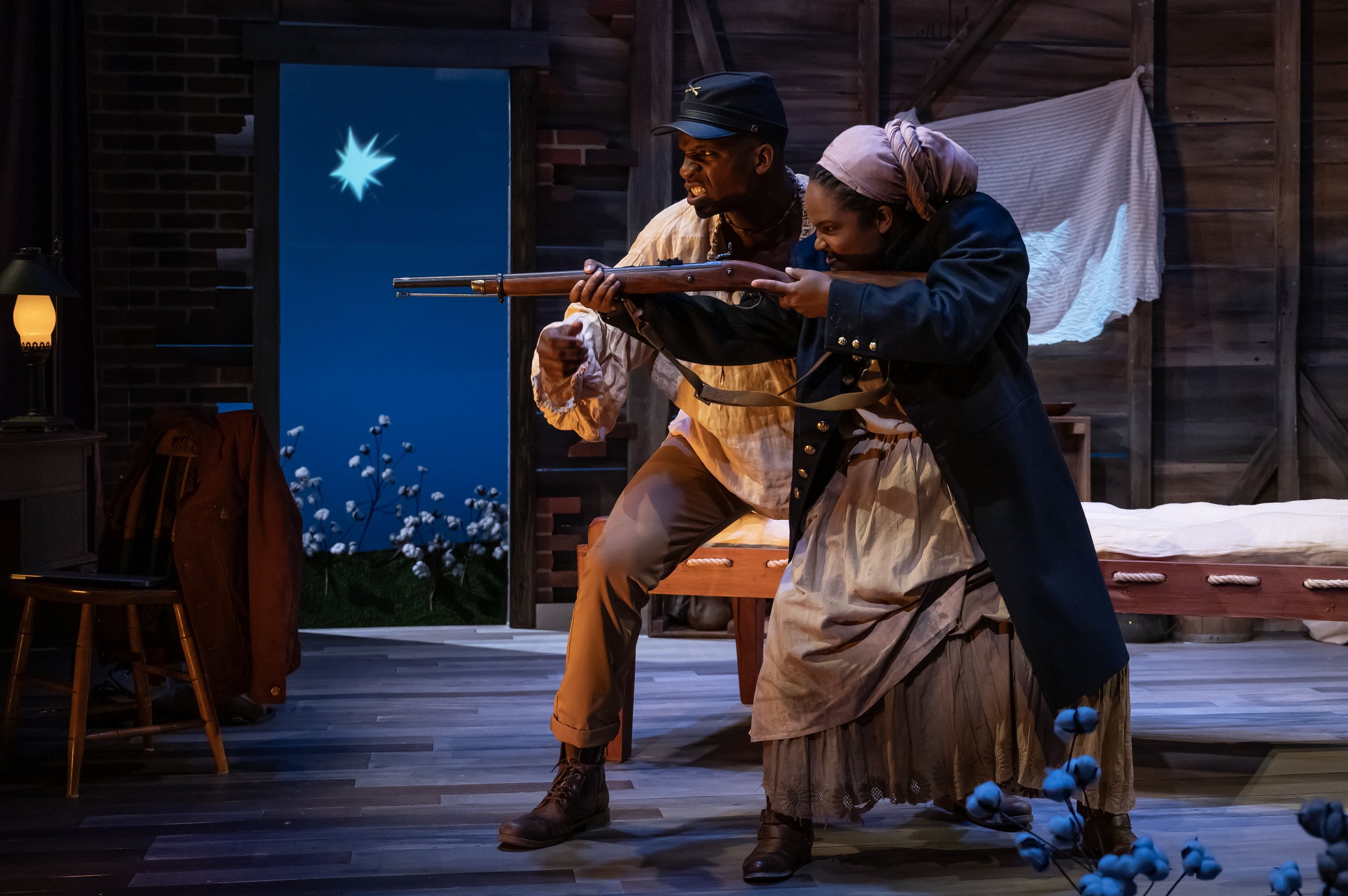   Joel Ashur as Abner and Deidre Staples as Sara in Mosaic Theater’s production of  Confederates  by Dominique Morisseau. Photo by Chris Banks.  